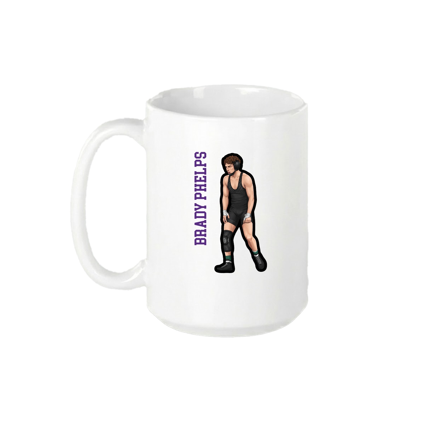 15oz Coffee Mug — Name Vertical in White