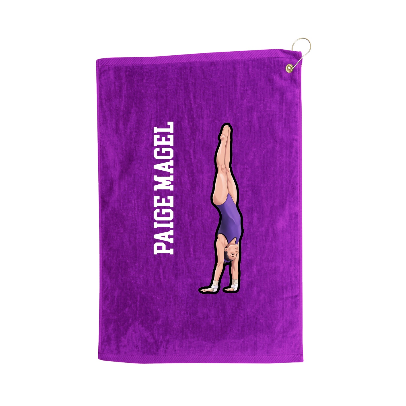 Golf Towel — Name Vertical in Purple