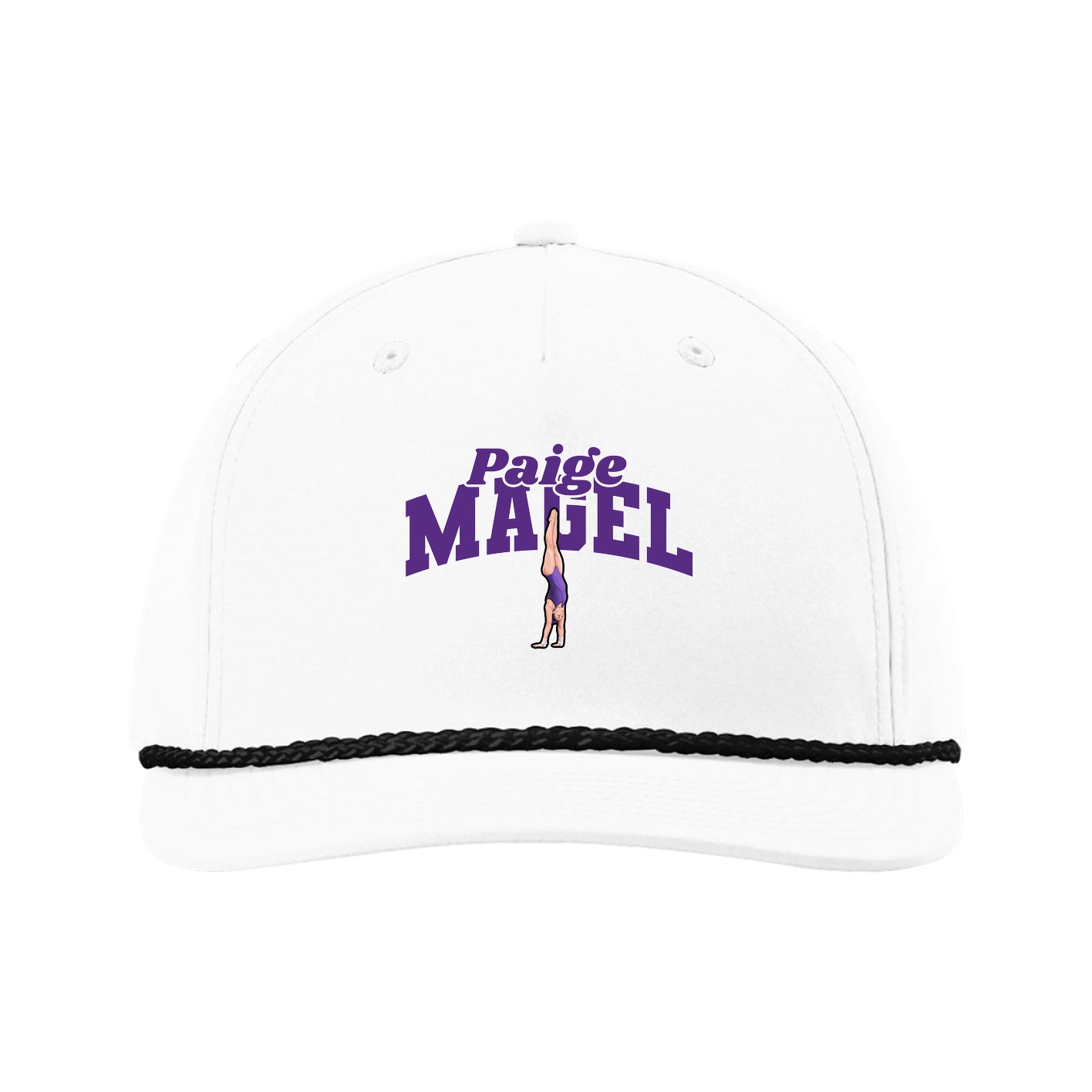 Five-Panel Classic Rope Cap — Signature Arch in White
