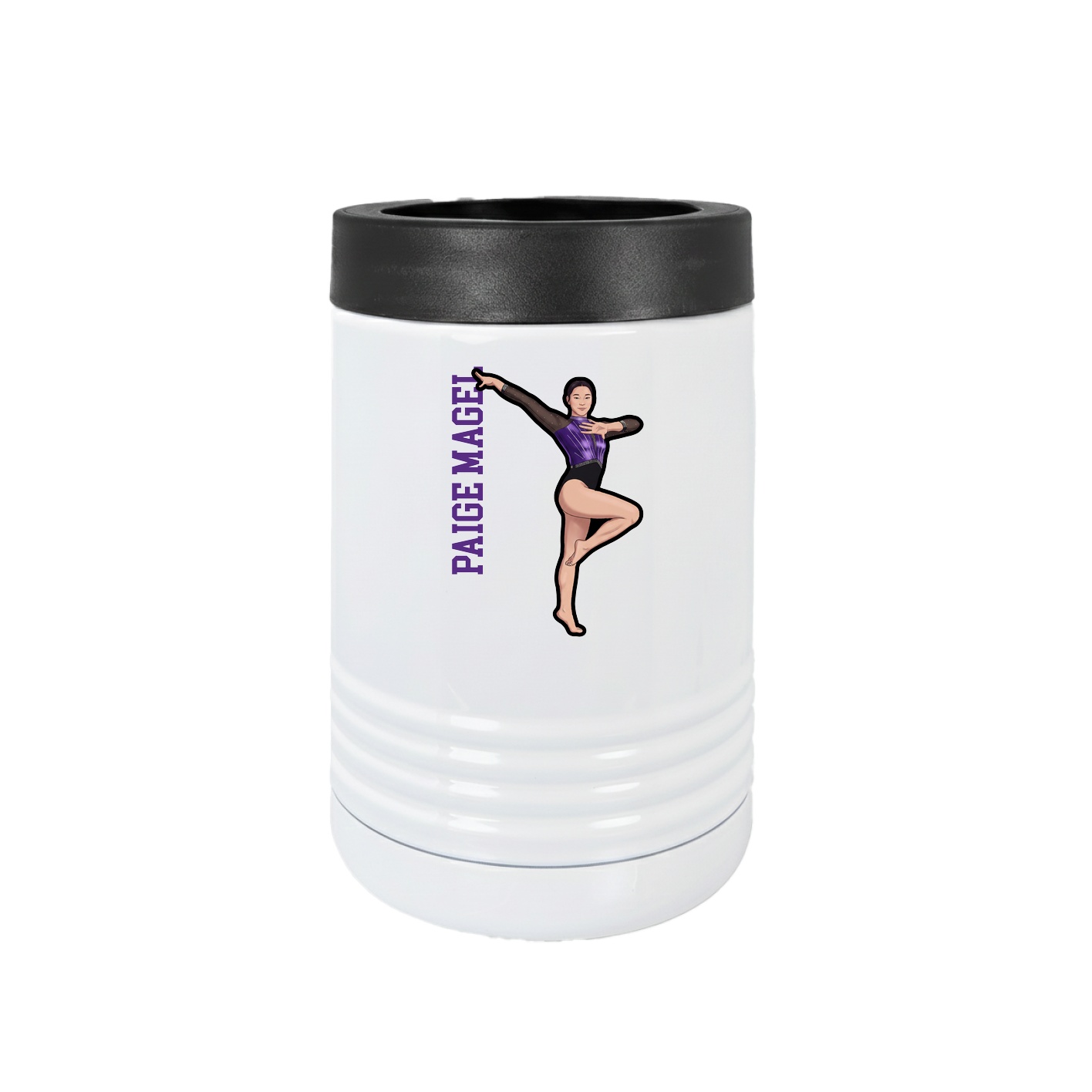 Beverage Holder — Name Vertical in White