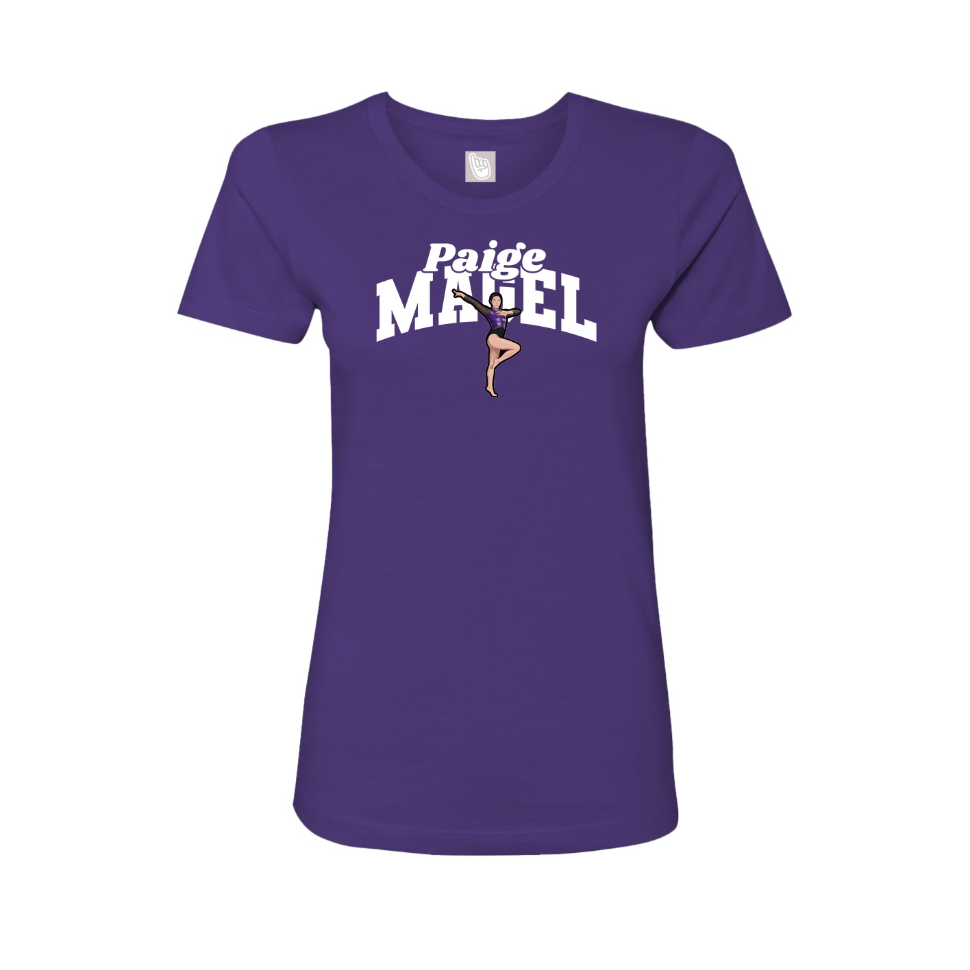Fitted Women's Tee — Signature Arch in Purple
