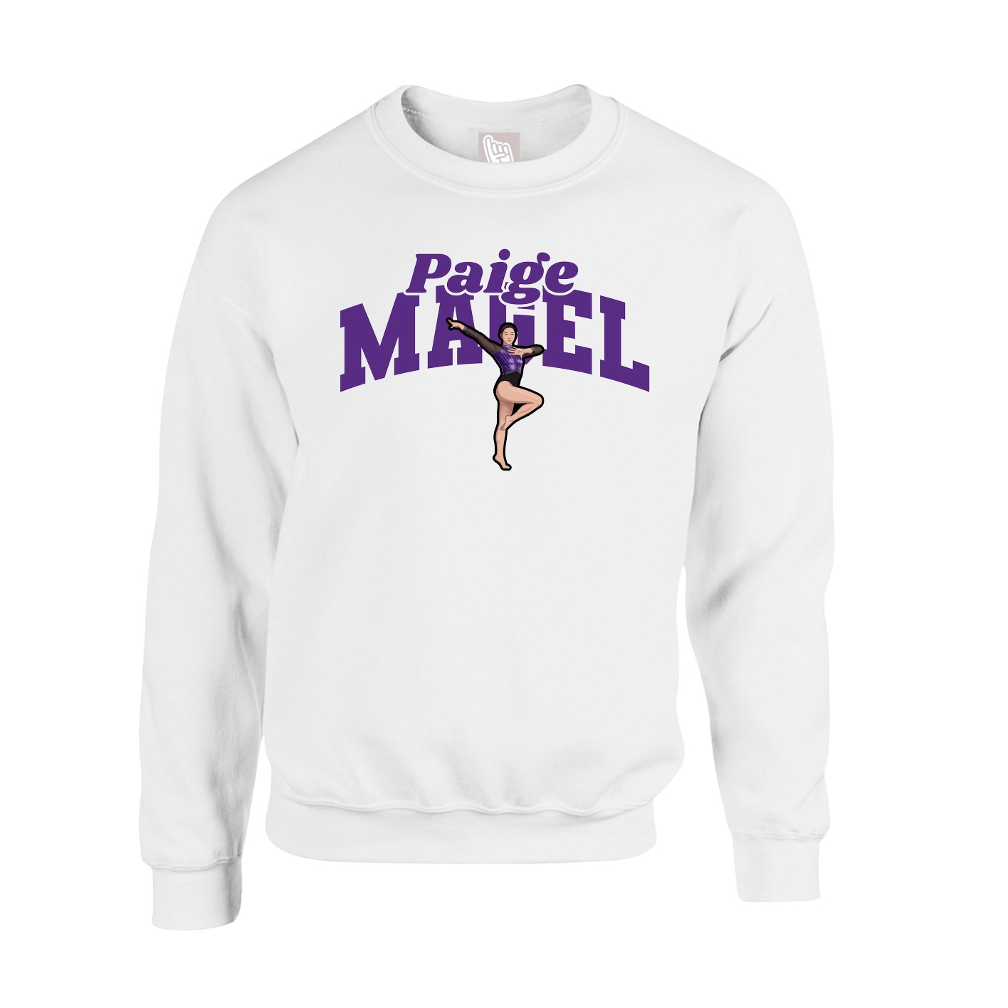 Fleece Crew — Signature Arch in White