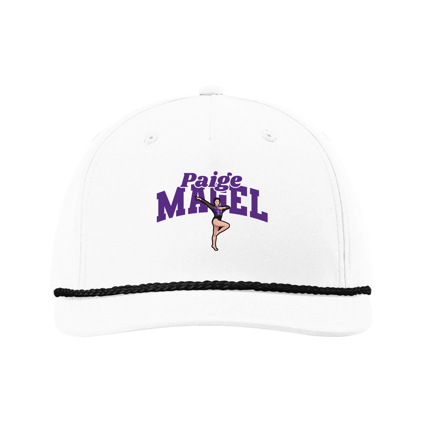 Five-Panel Classic Rope Cap — Signature Arch in White