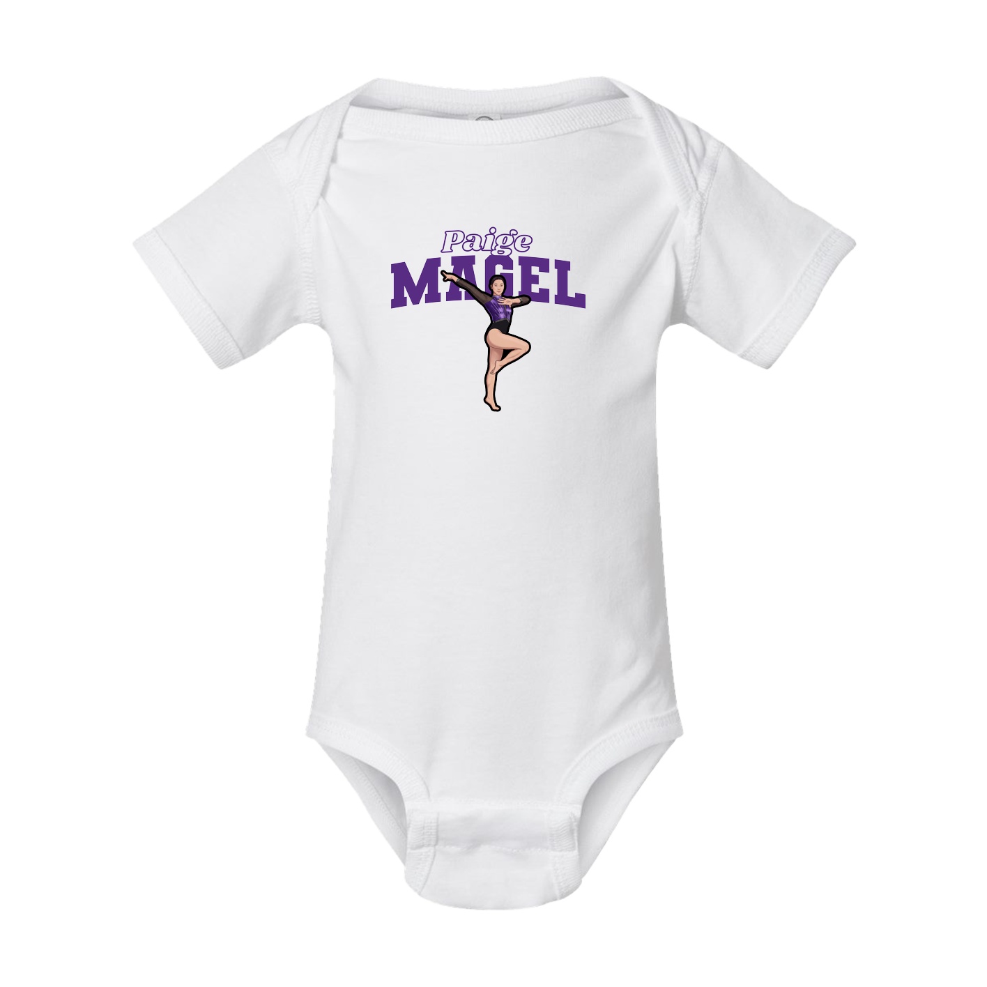 Baby Onesie — Name Arch in White