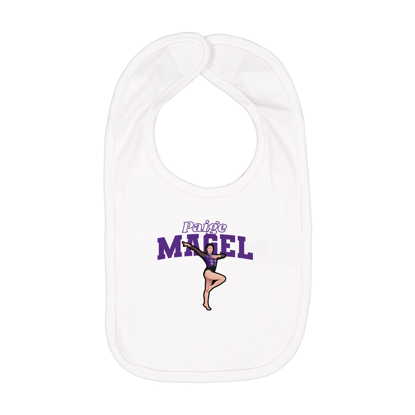 Infant Bib — Name Arch in White