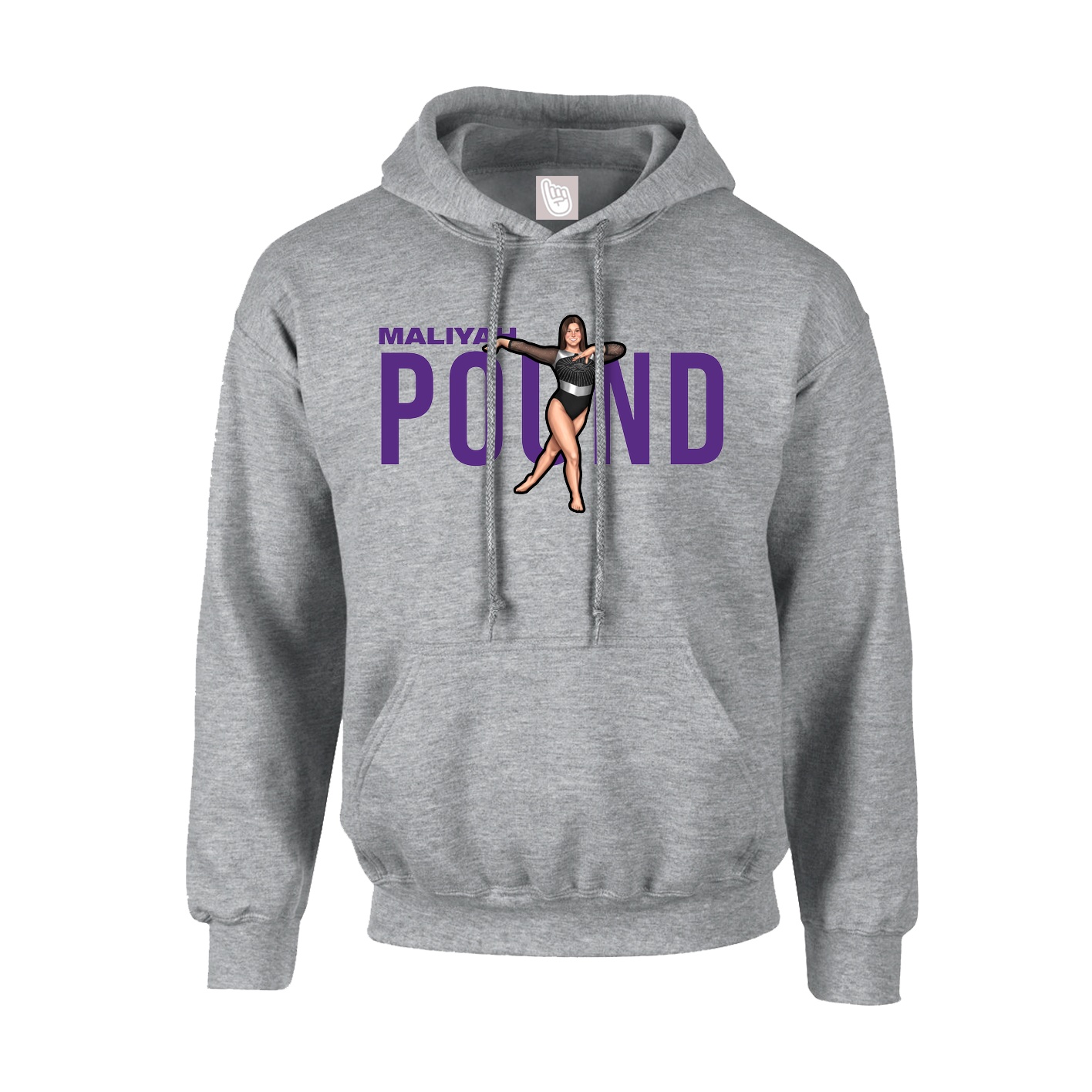 Hoodie — Player Name in Grey