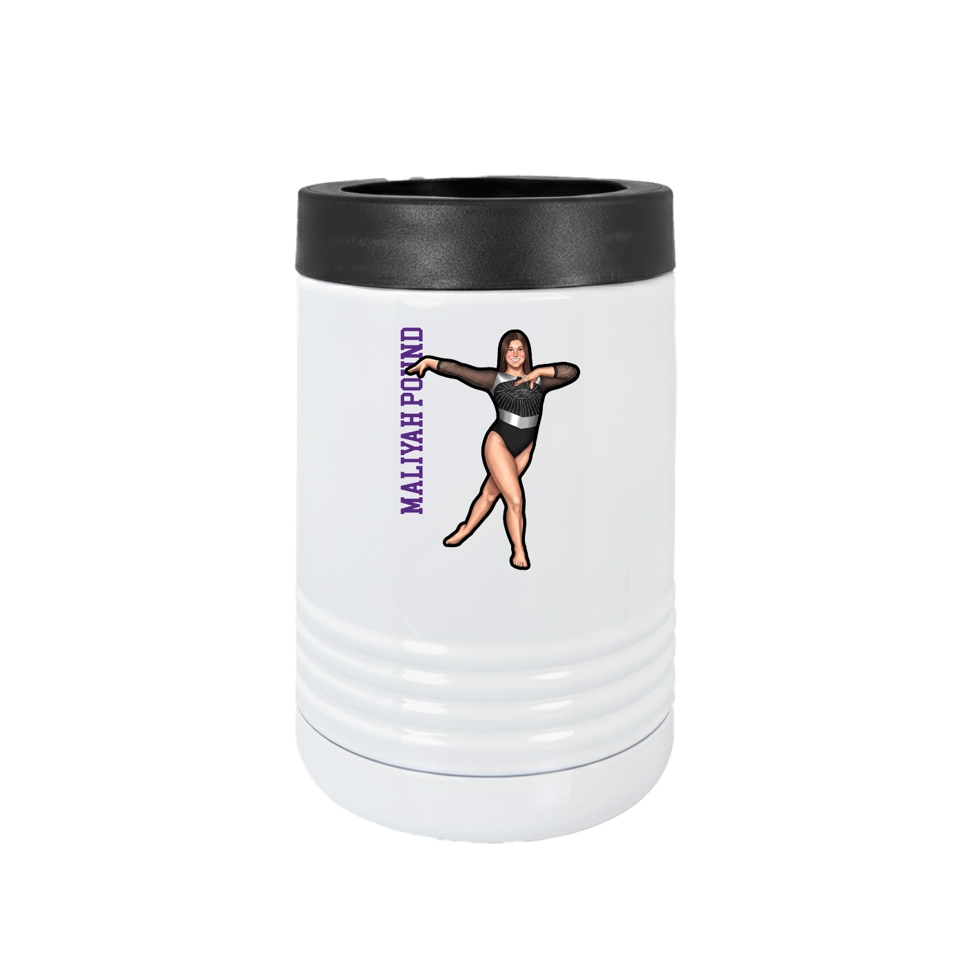 Beverage Holder — Name Vertical in White