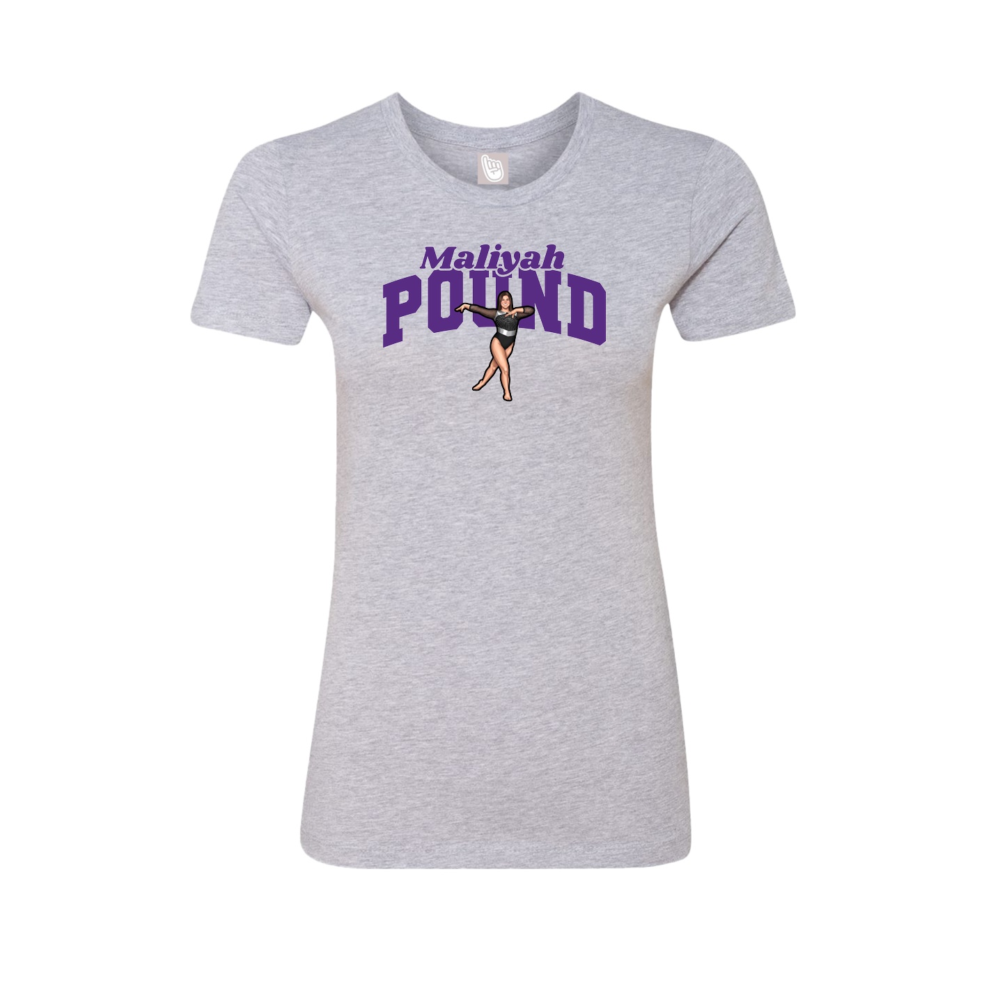 Fitted Women's Tee — Signature Arch in Grey