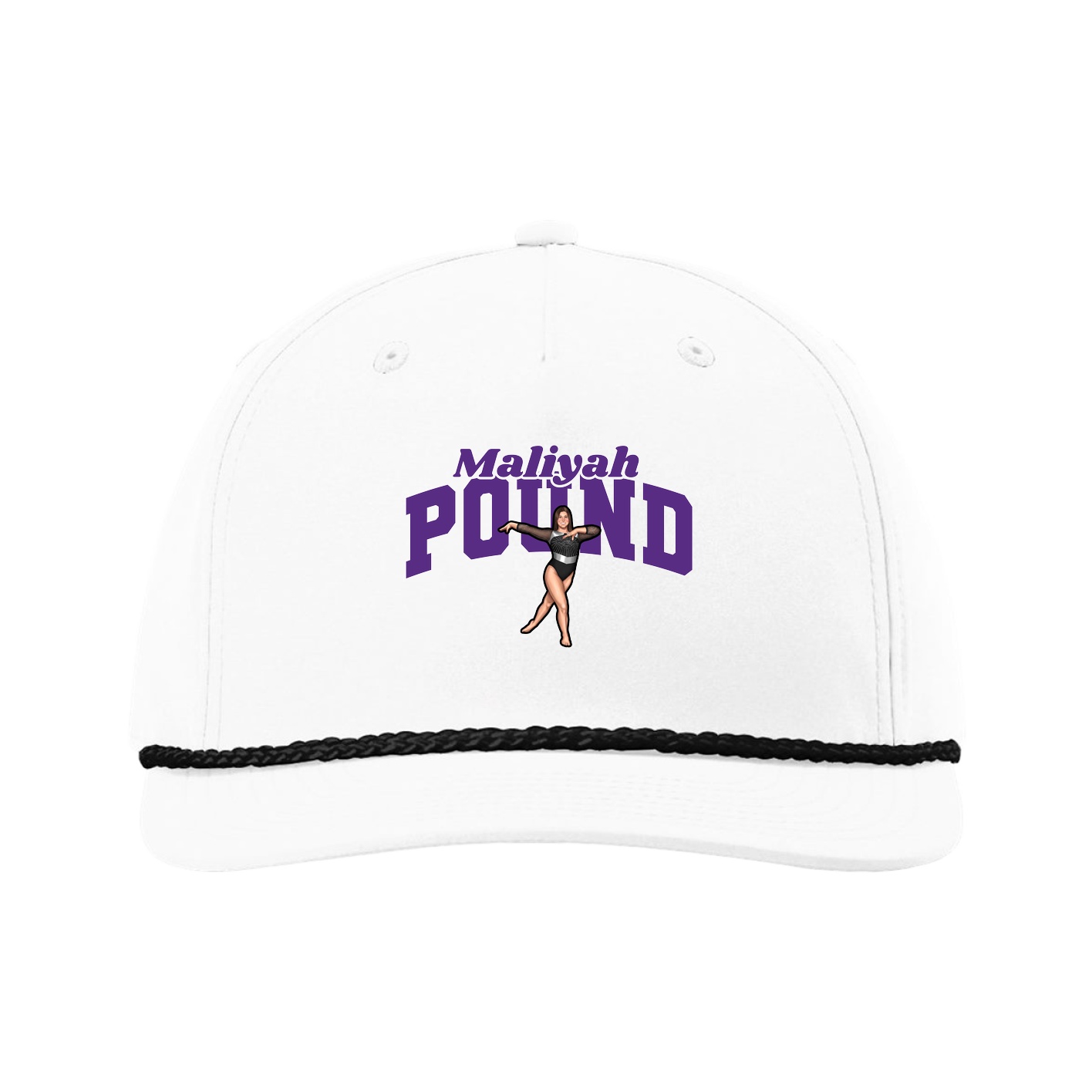 Five-Panel Classic Rope Cap — Signature Arch in White