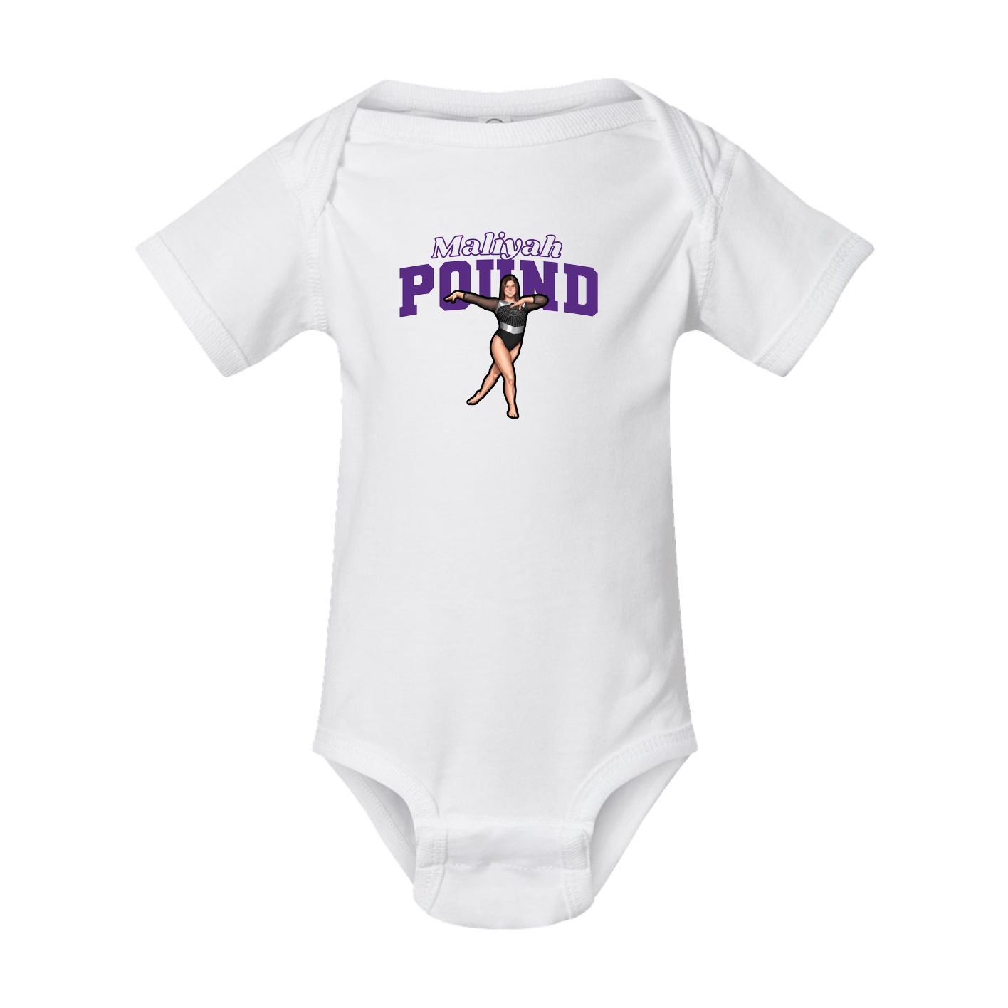 Baby Onesie — Name Arch in White