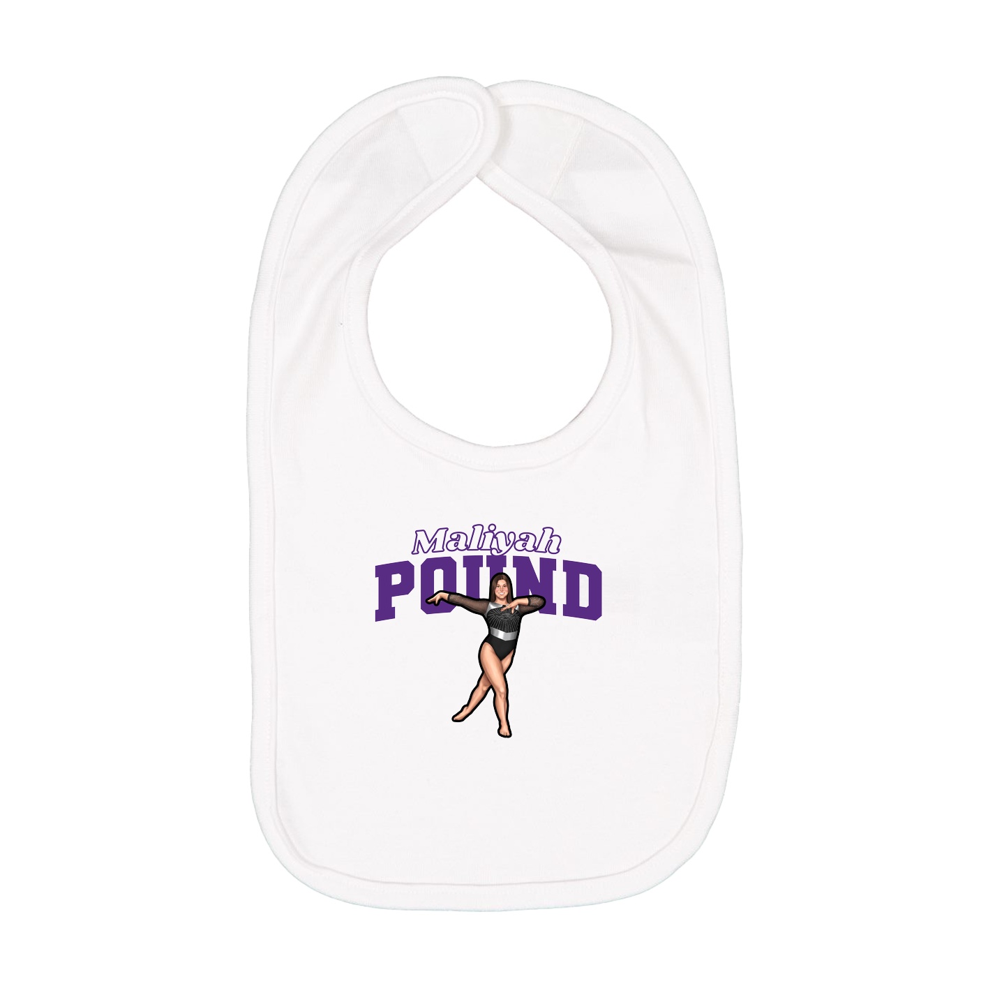 Infant Bib — Name Arch in White