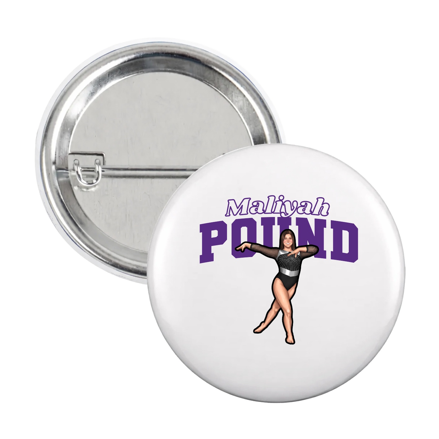 Game Day Button — Name Arch in White