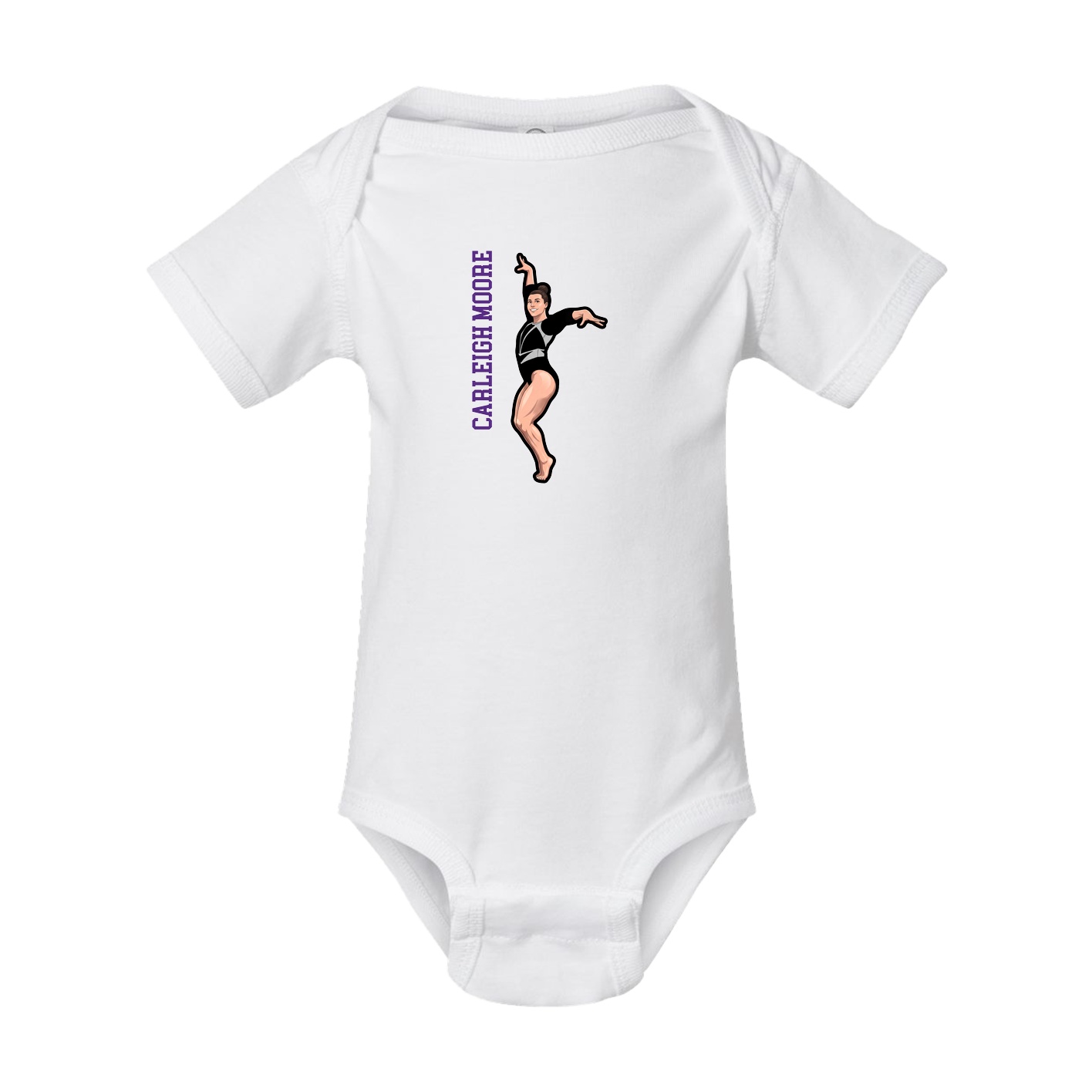 Baby Onesie — Name Vertical in White