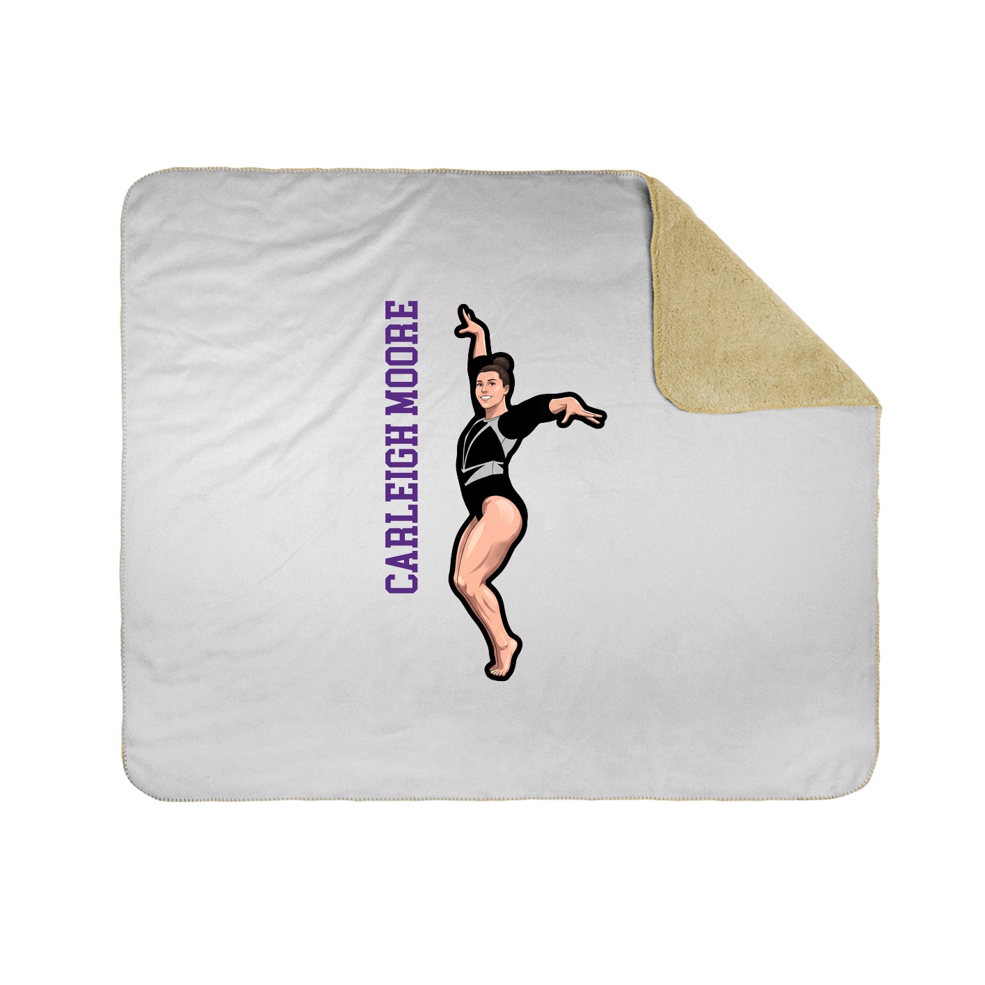 Throw Blanket — Name Vertical in White