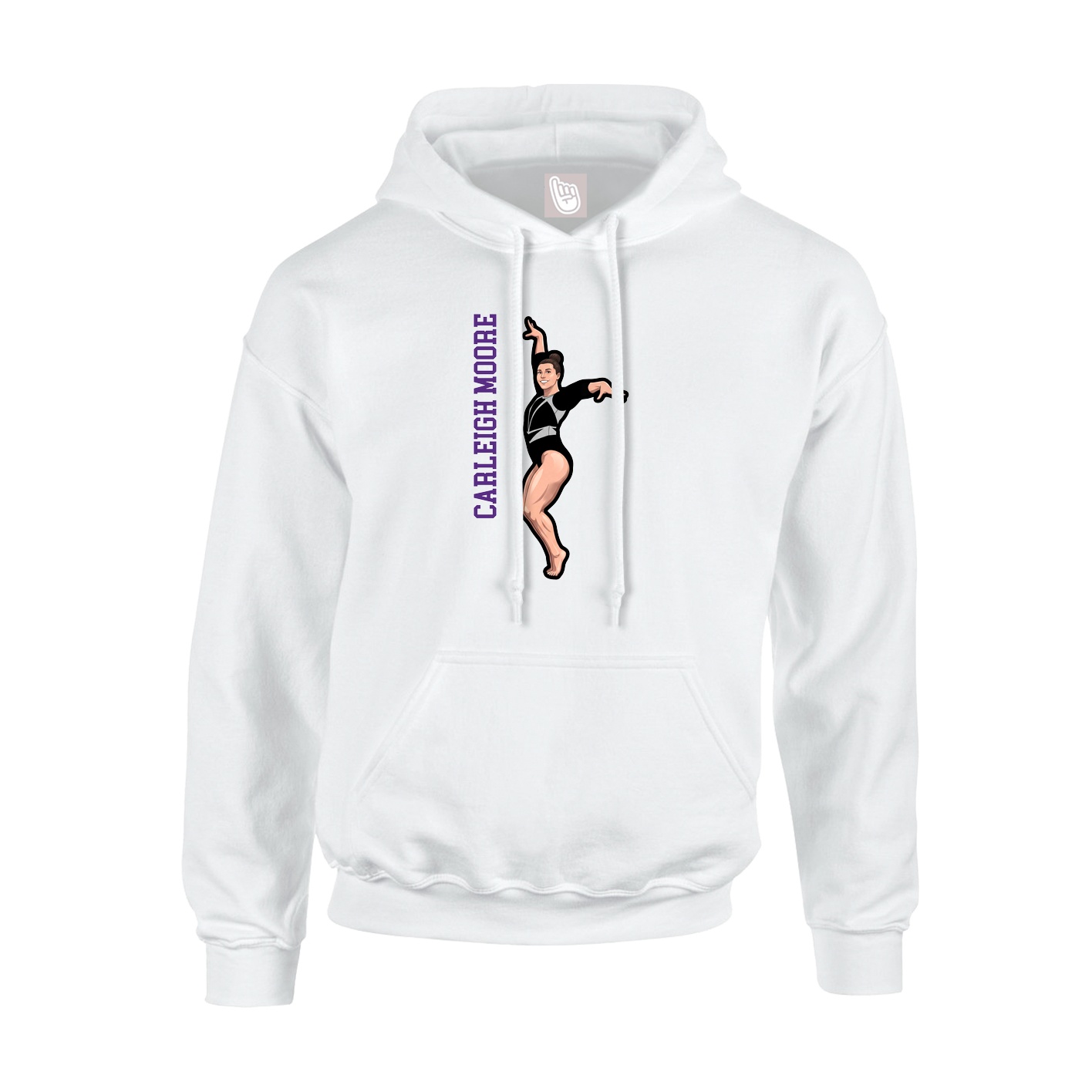 Hoodie — Name Vertical in White