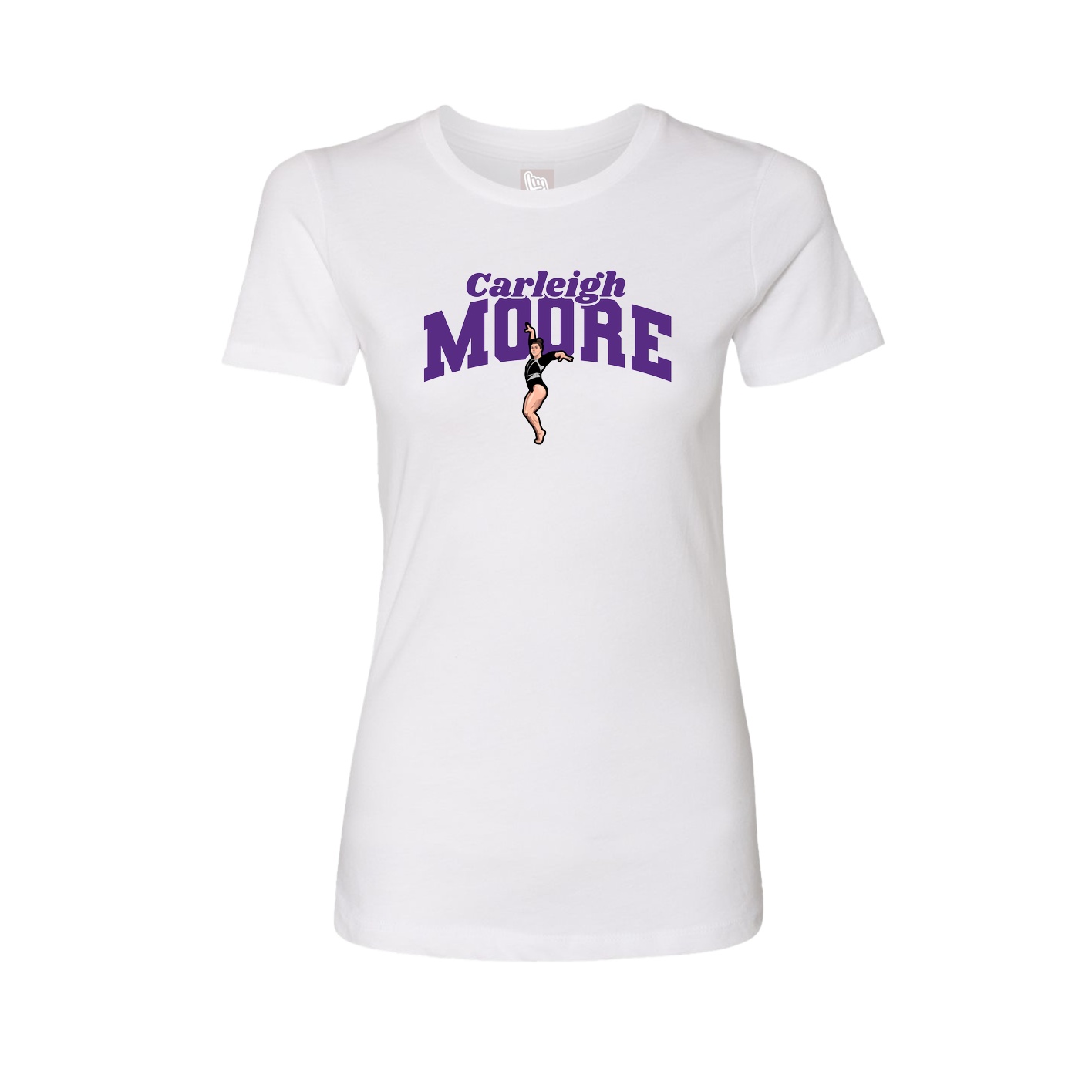 Fitted Women's Tee — Signature Arch in White