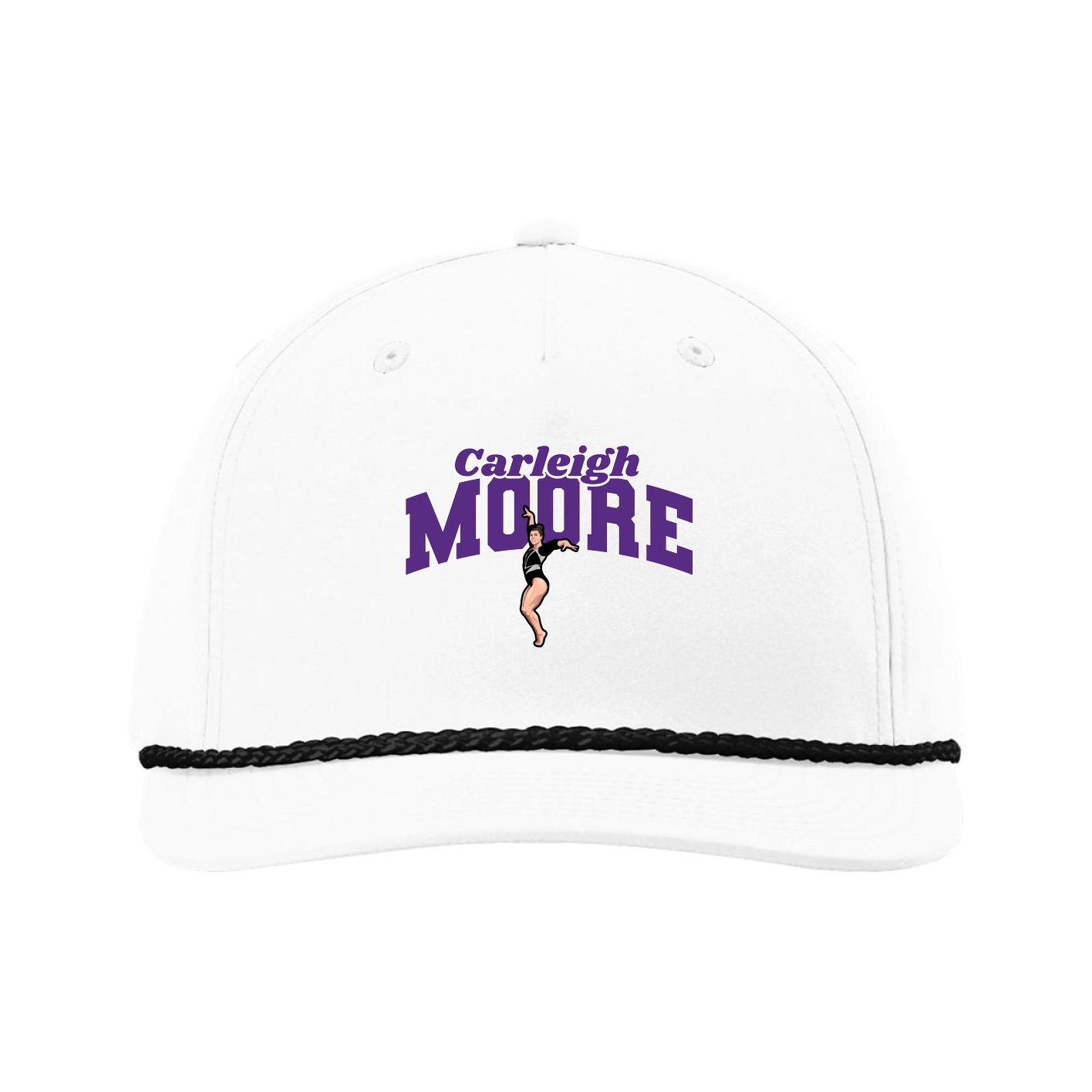 Five-Panel Classic Rope Cap — Signature Arch in White