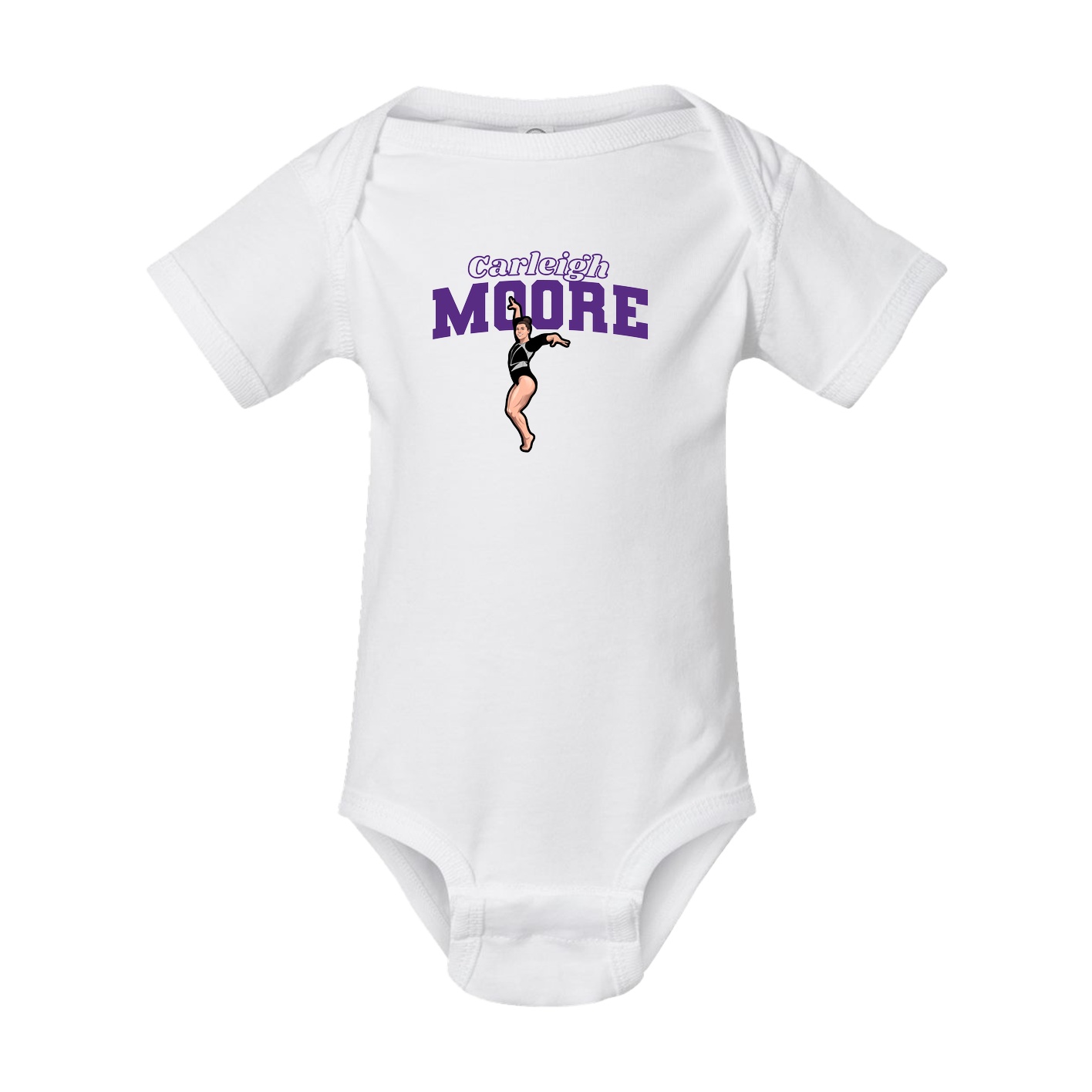 Baby Onesie — Name Arch in White