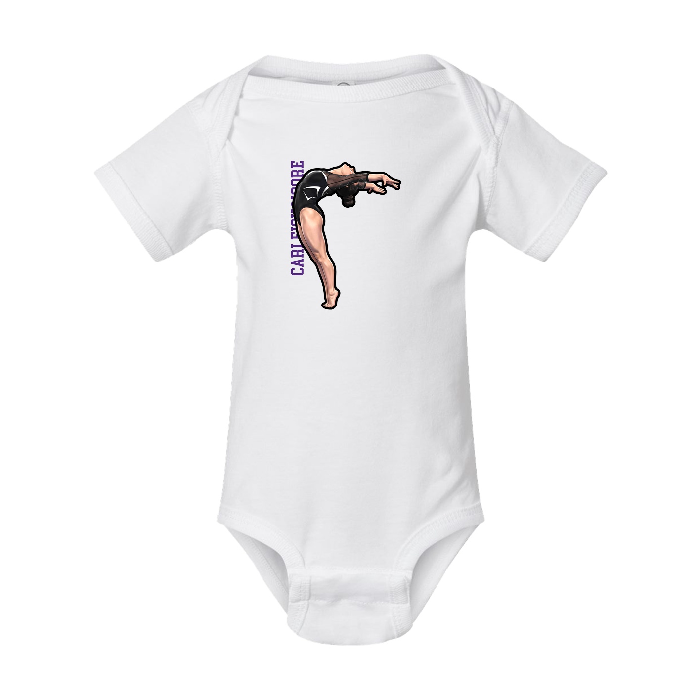 Baby Onesie — Name Vertical in White