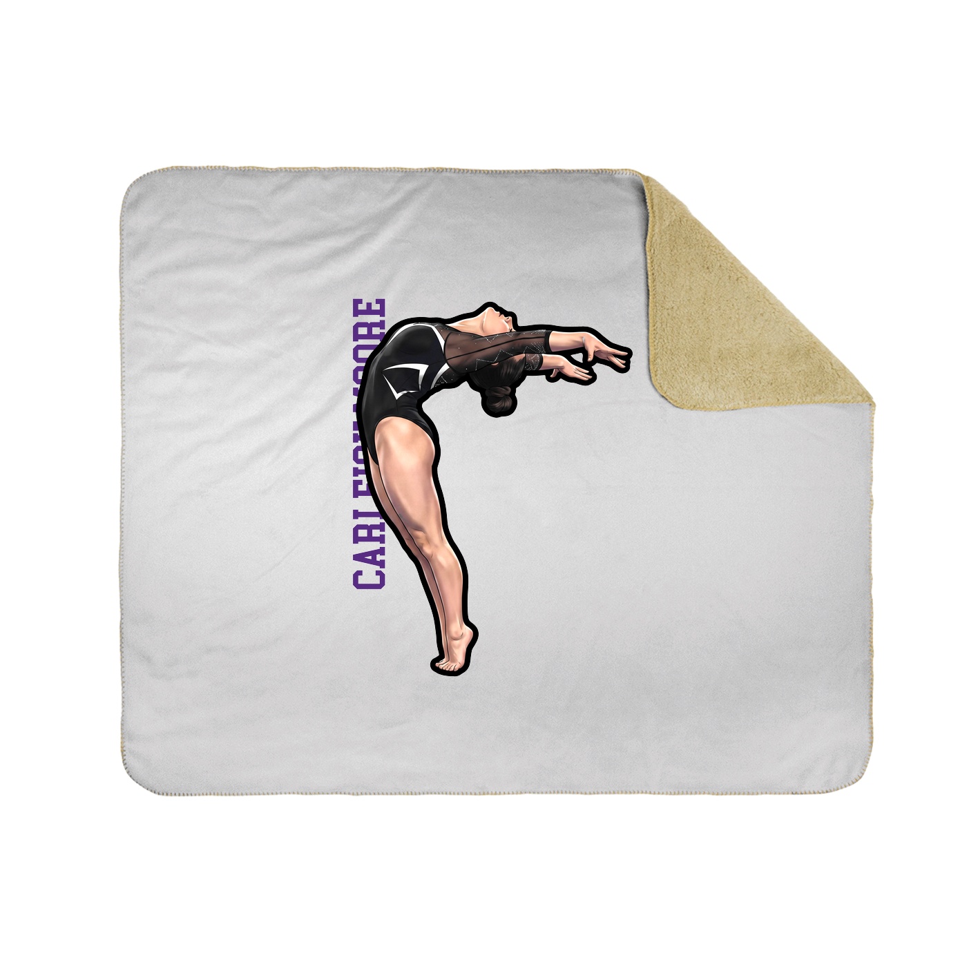 Throw Blanket — Name Vertical in White