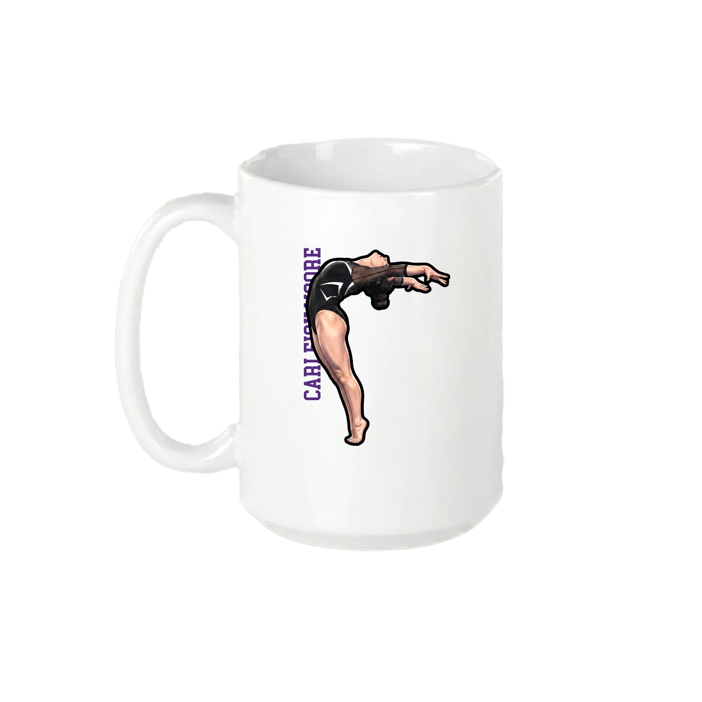 15oz Coffee Mug — Name Vertical in White