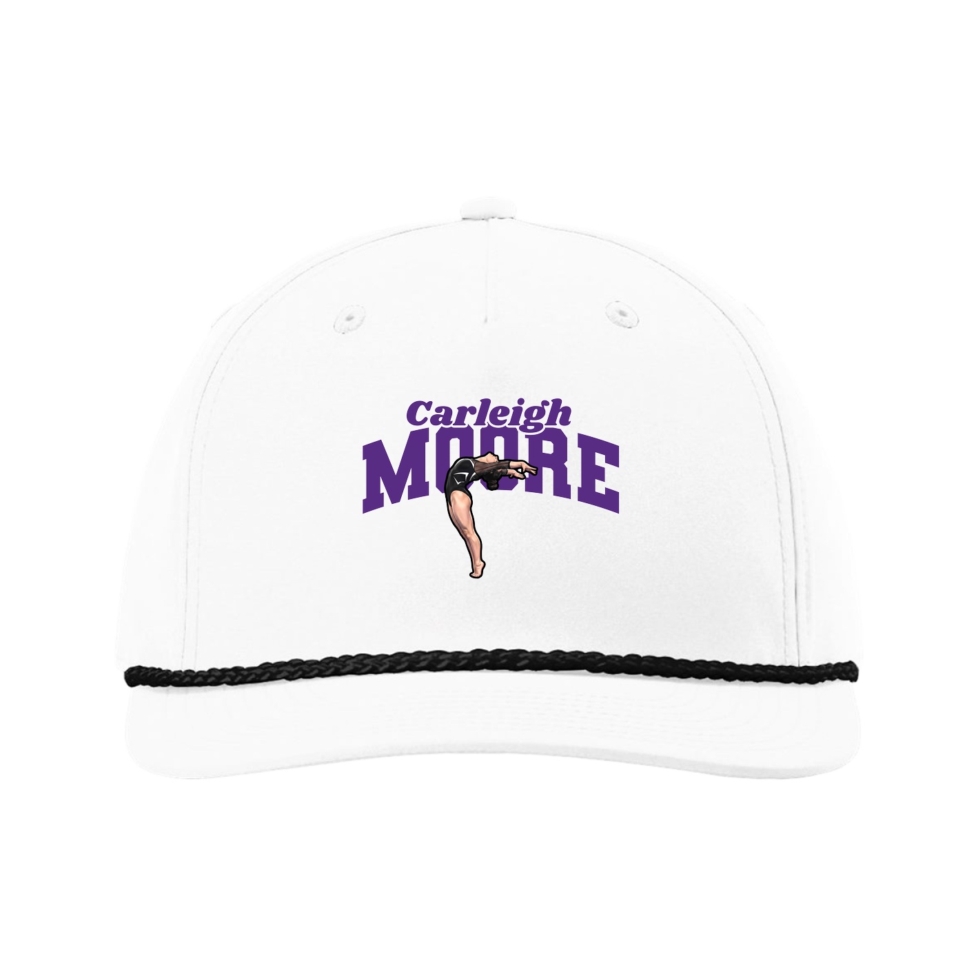 Five-Panel Classic Rope Cap — Signature Arch in White