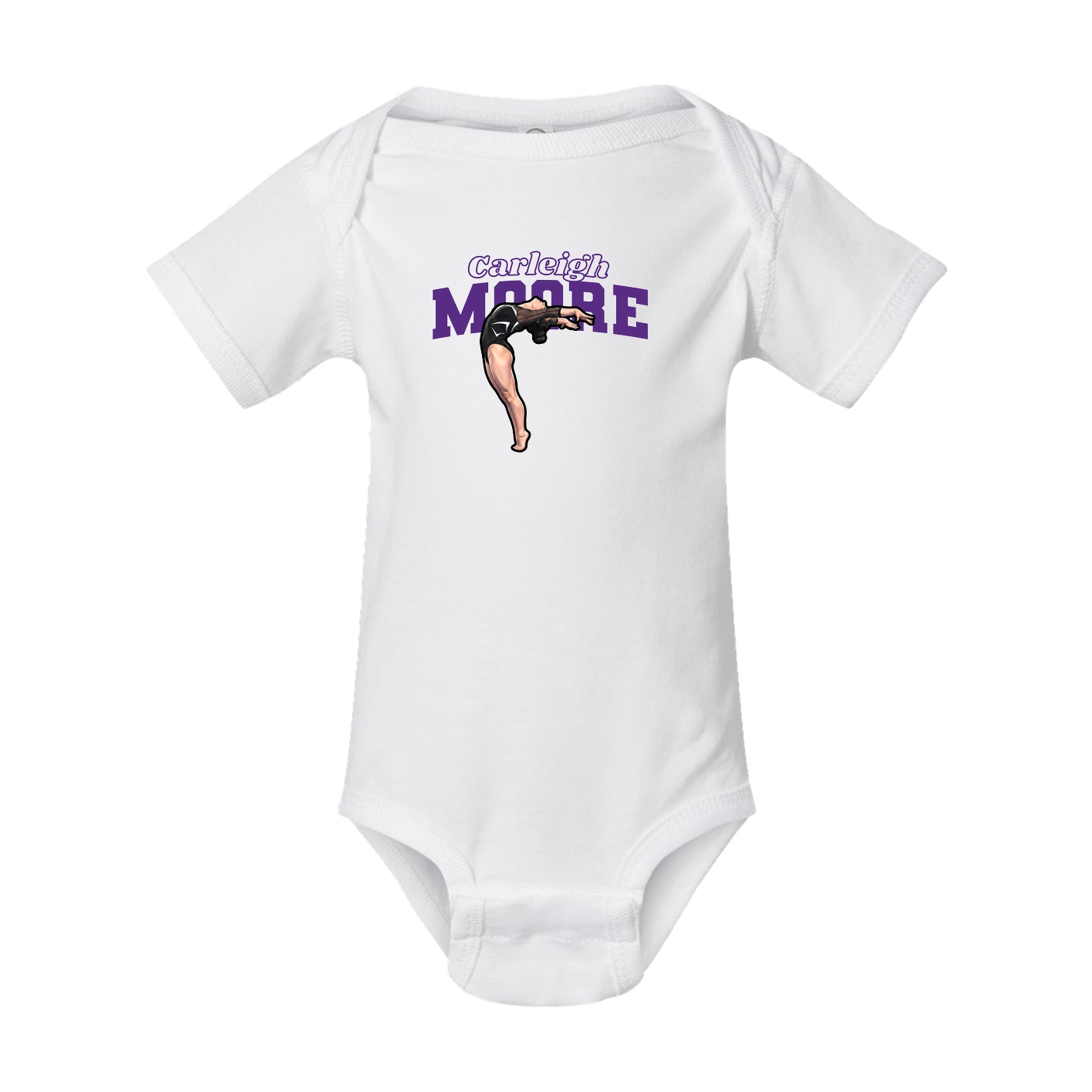 Baby Onesie — Name Arch in White
