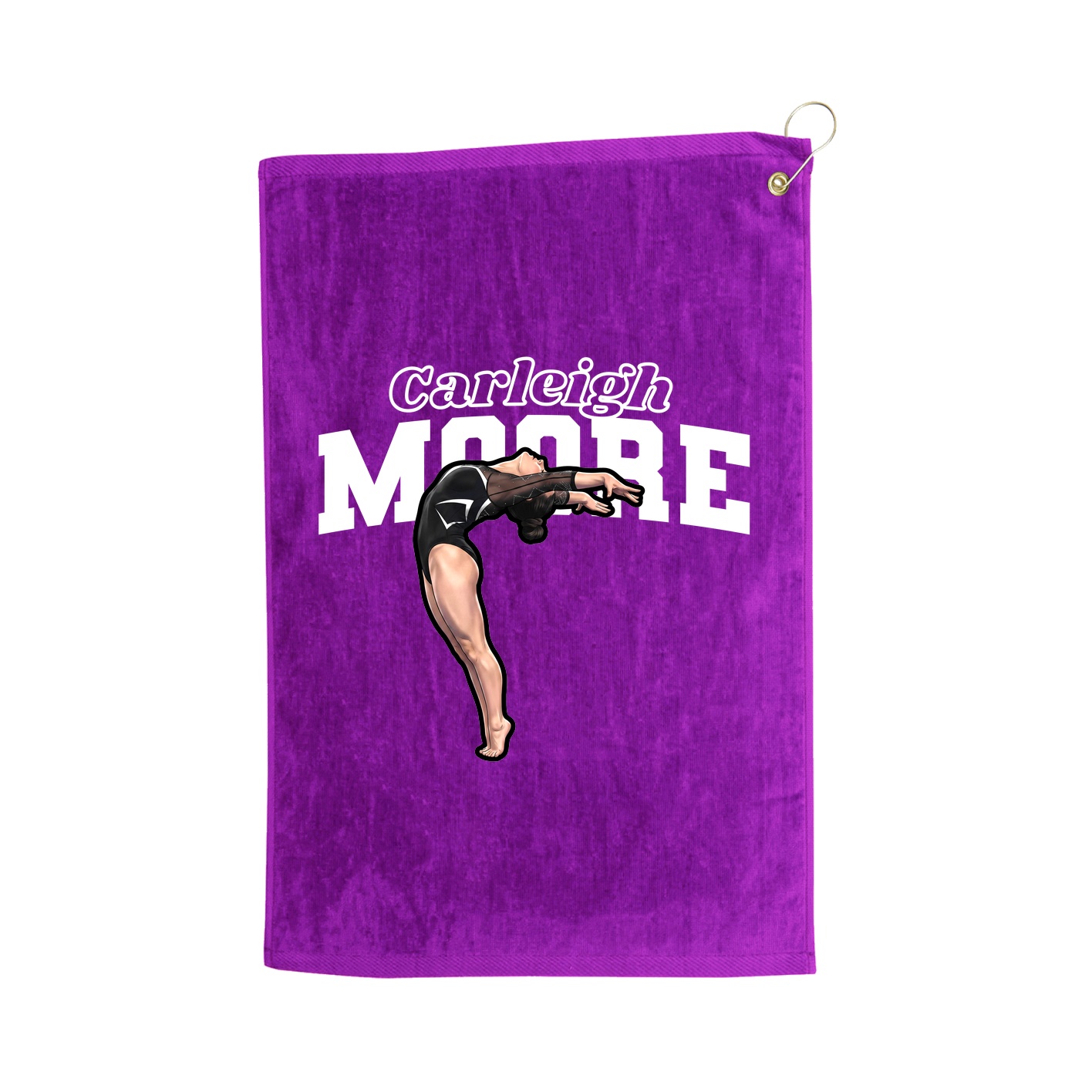 Golf Towel — Name Arch in Purple