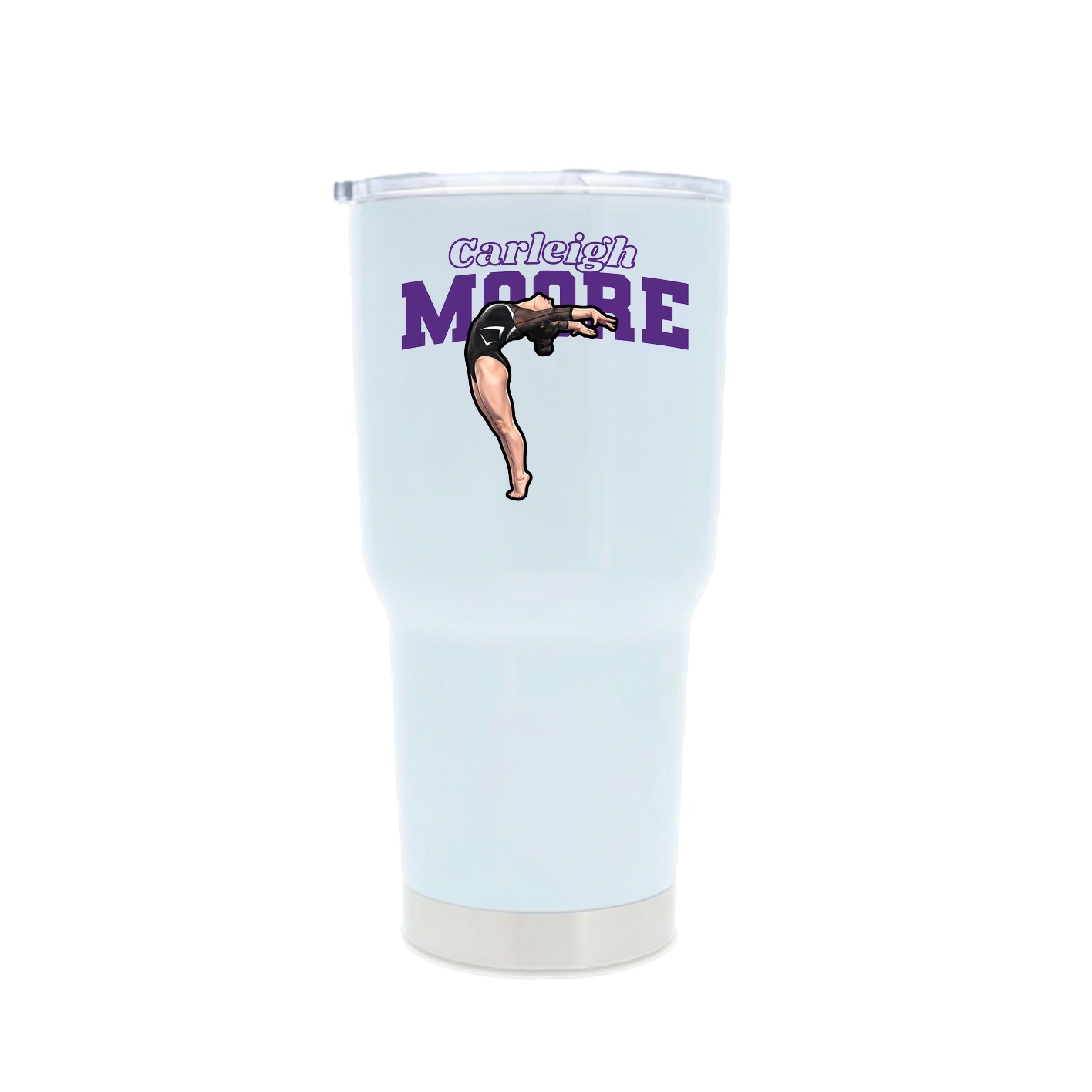 30oz Stainless Steel Tumbler — Name Arch in White