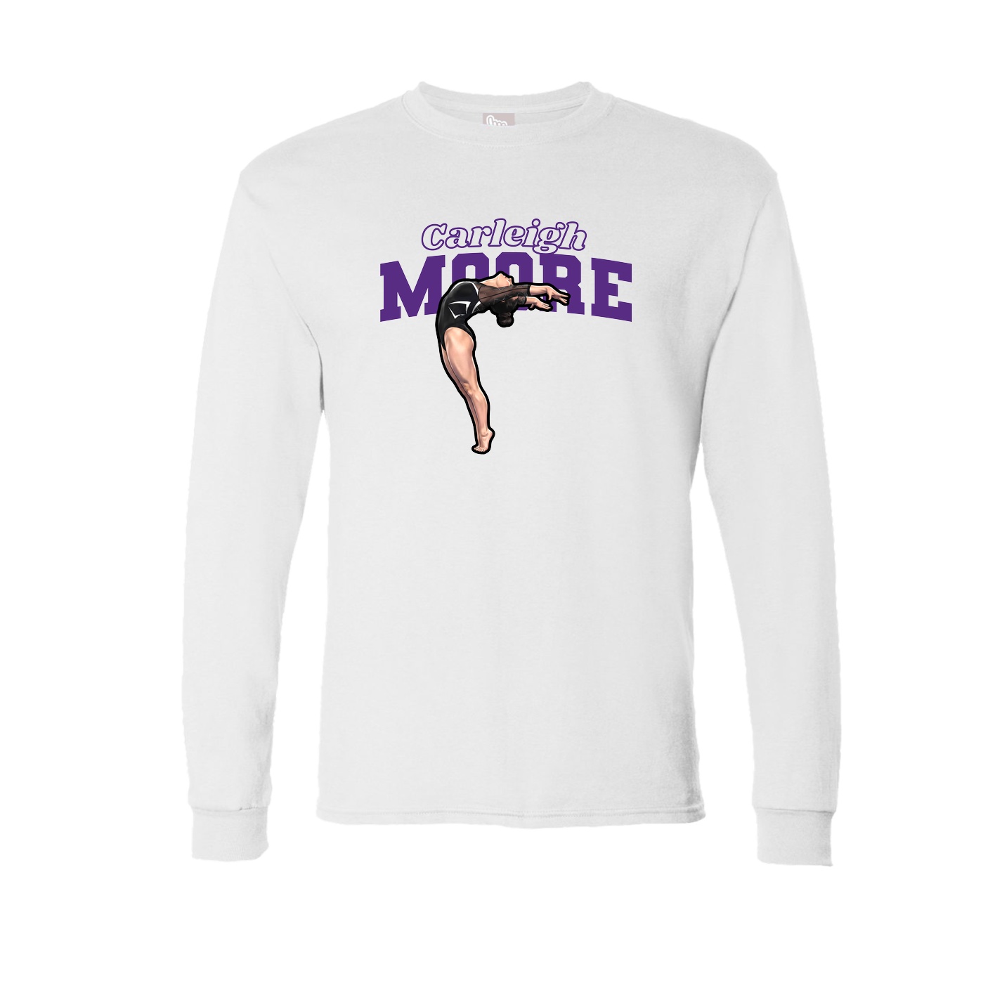 Long Sleeve Tee — Name Arch in White