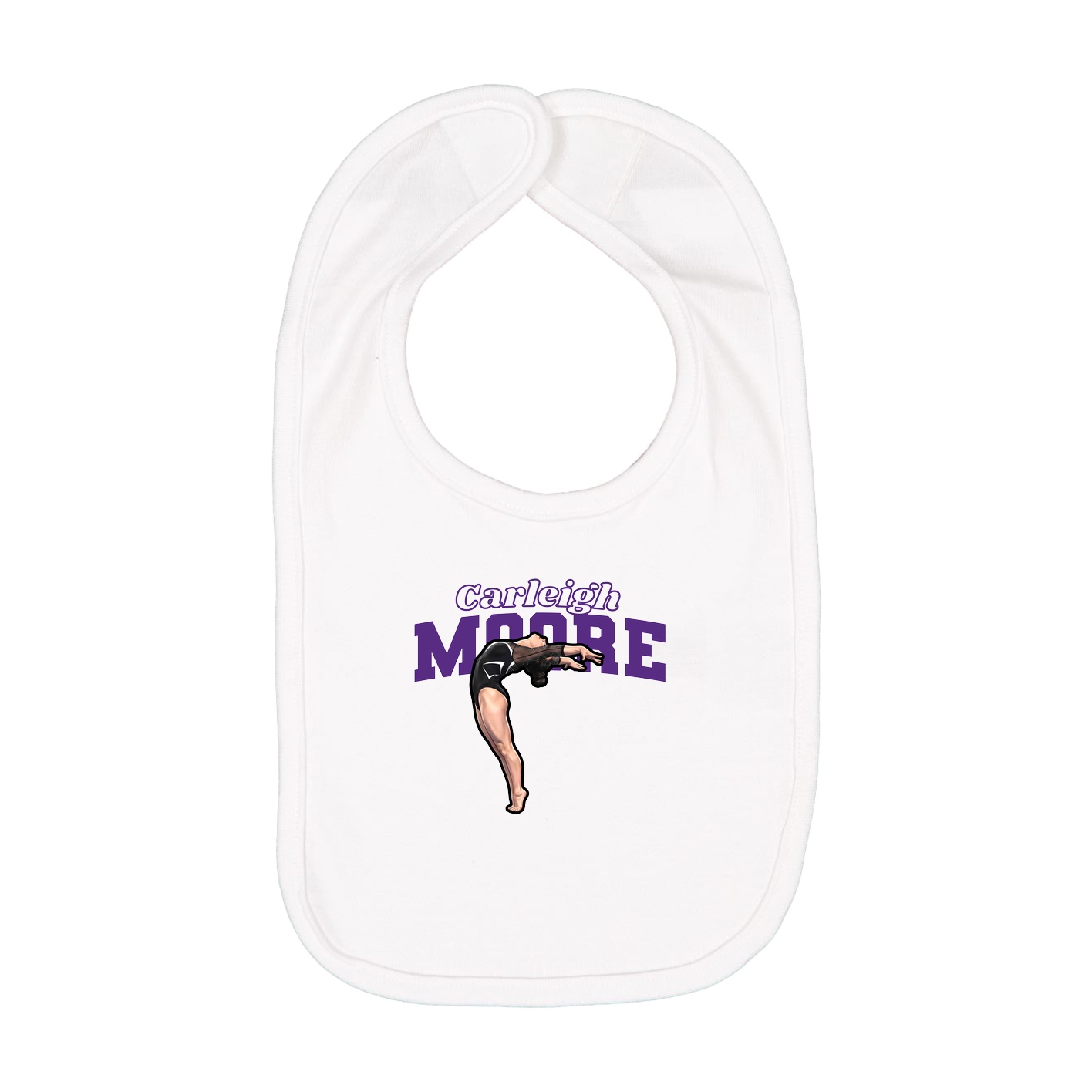 Infant Bib — Name Arch in White