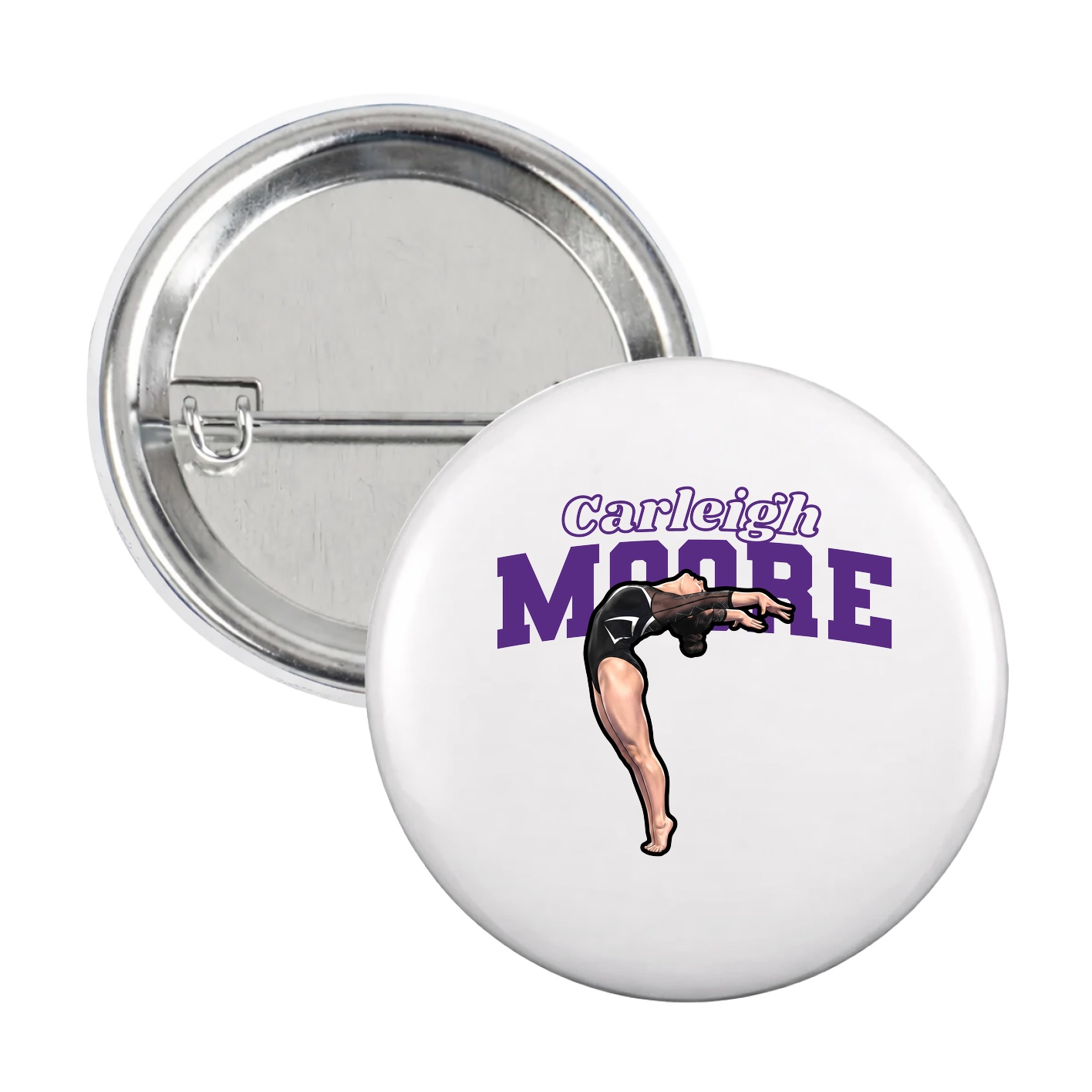 Game Day Button — Name Arch in White