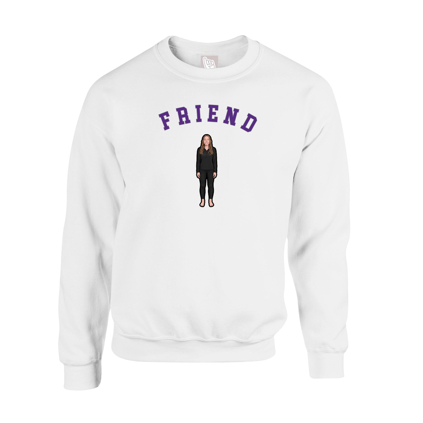 Fleece Crew — Shirsey Arch in White