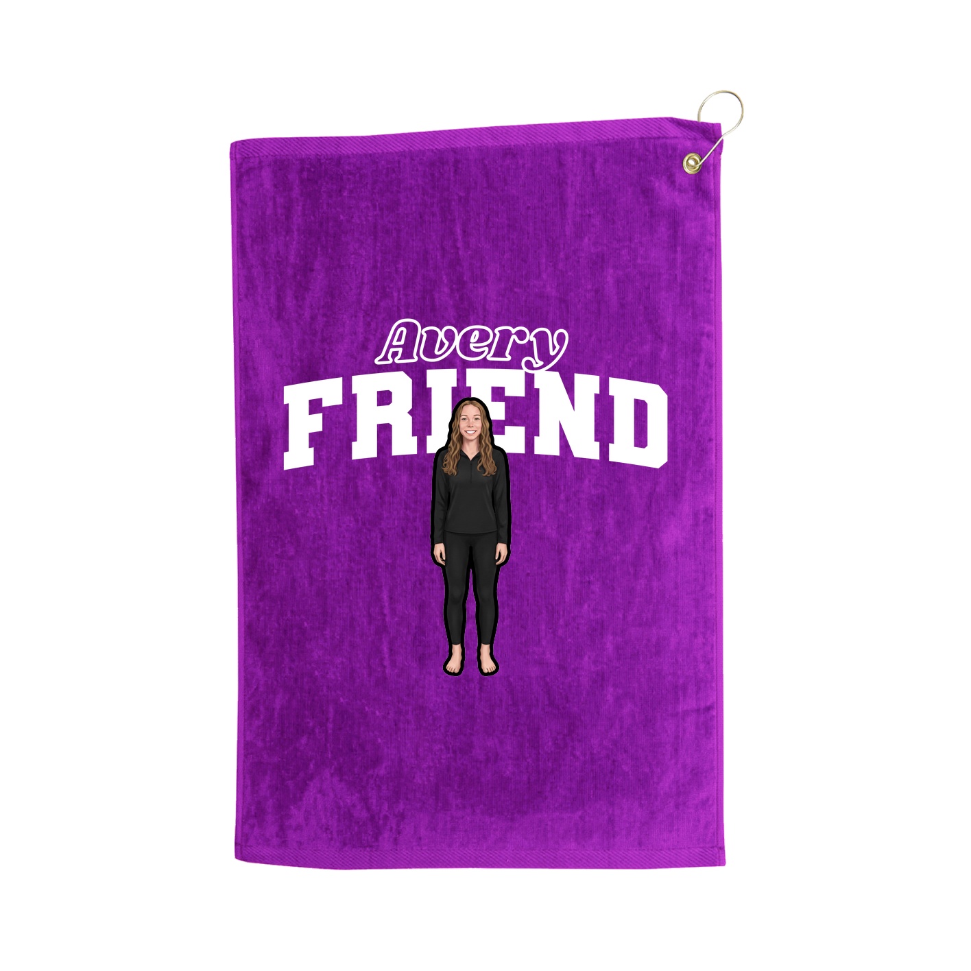 Golf Towel — Name Arch in Purple