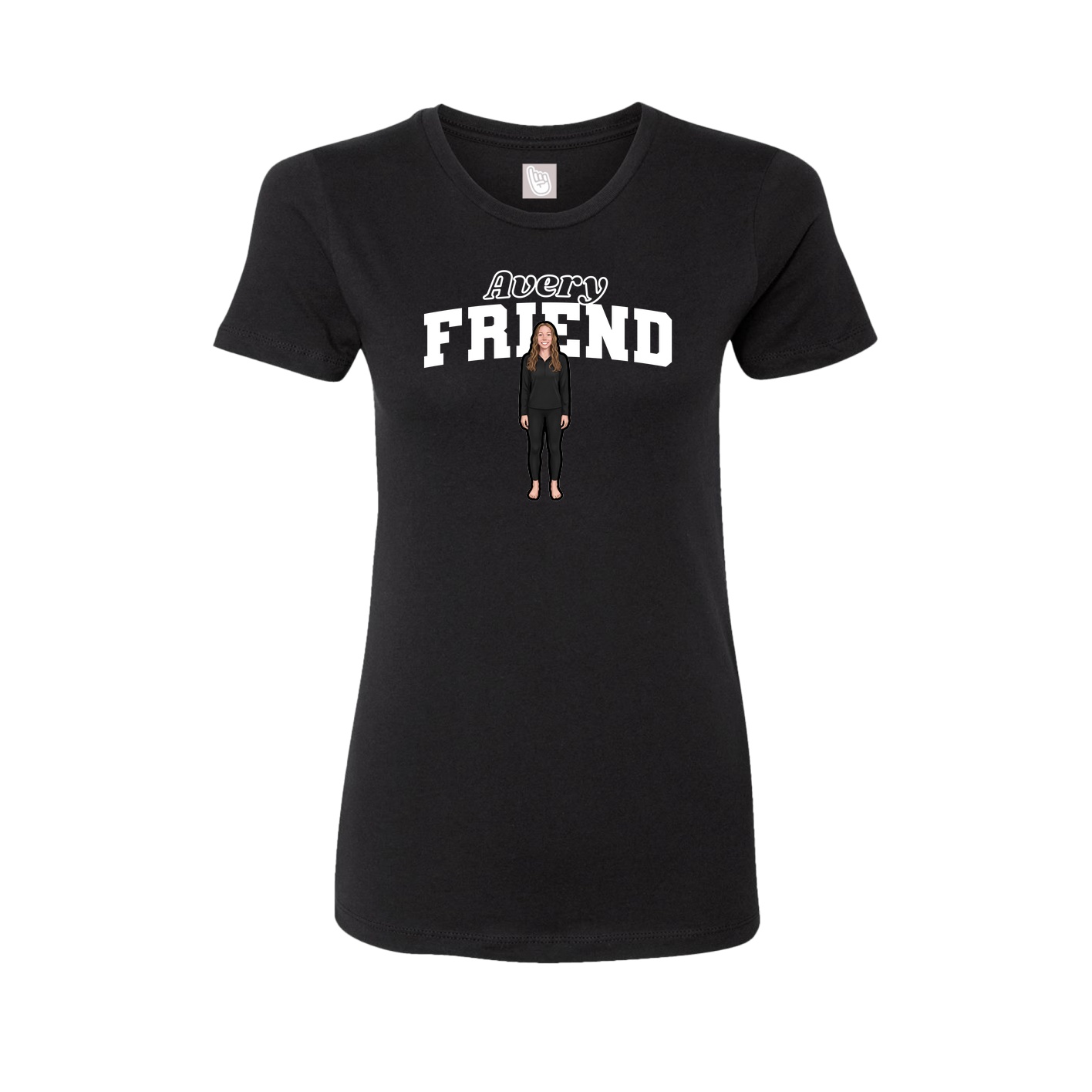 Fitted Women's Tee — Name Arch in Black