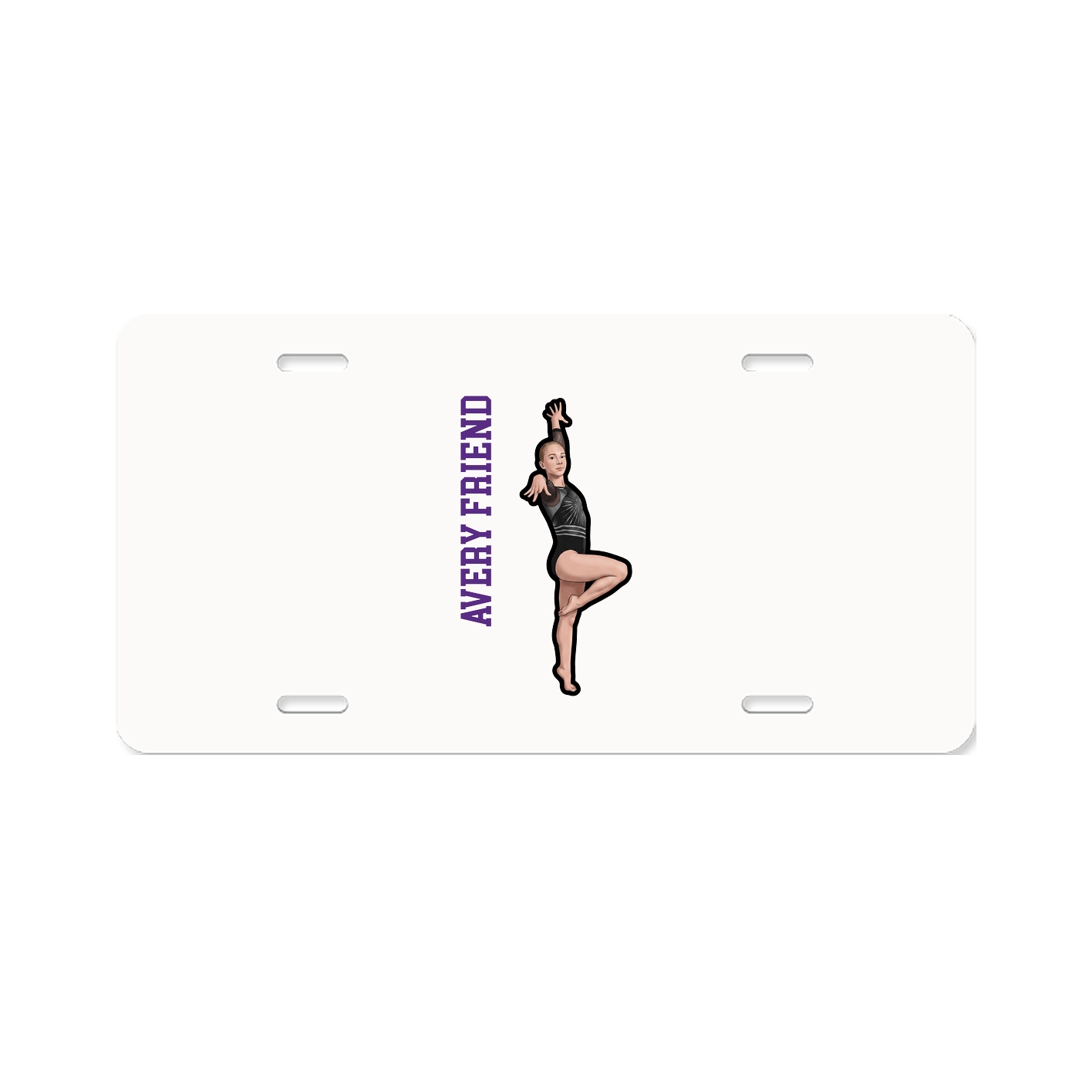 License Plate — Name Vertical in Classic