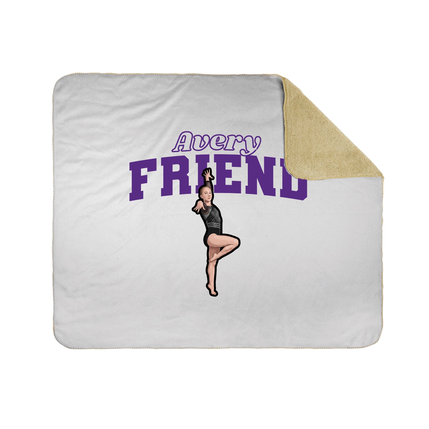 Throw Blanket — Name Arch in White