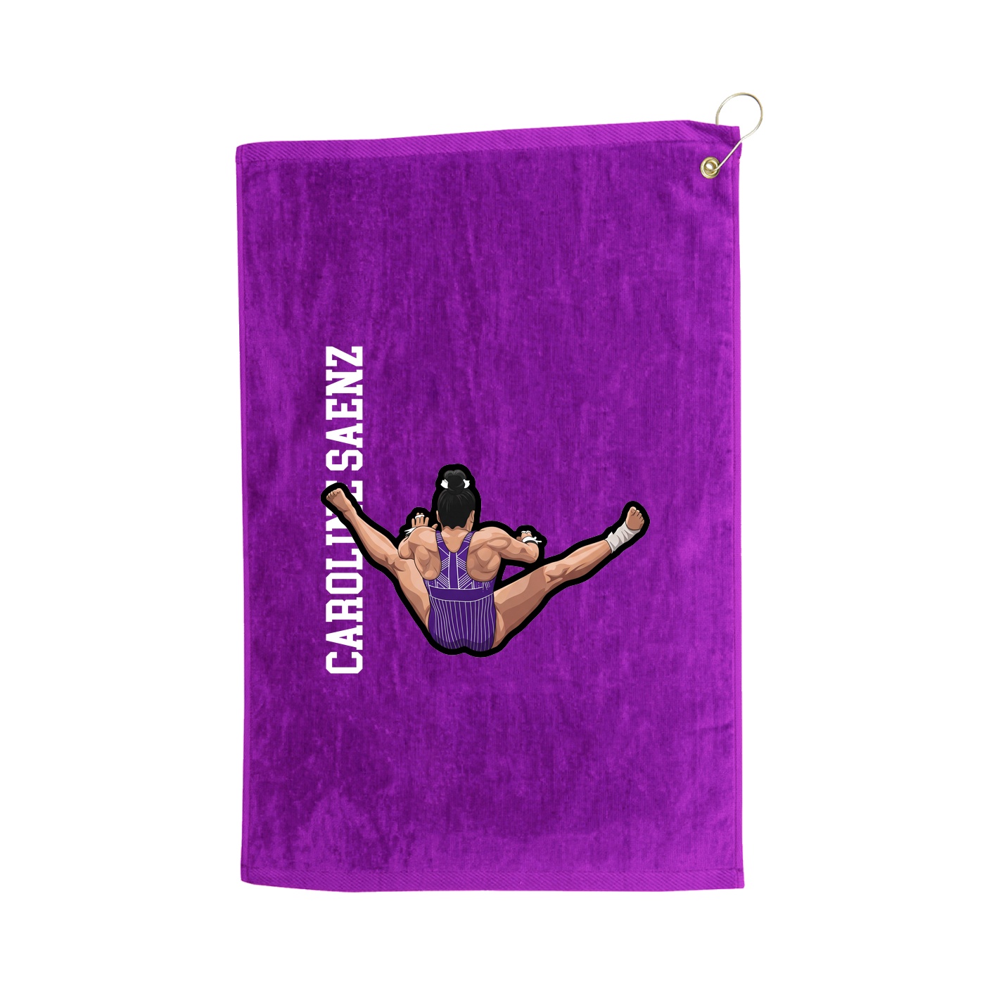 Golf Towel — Name Vertical in Purple