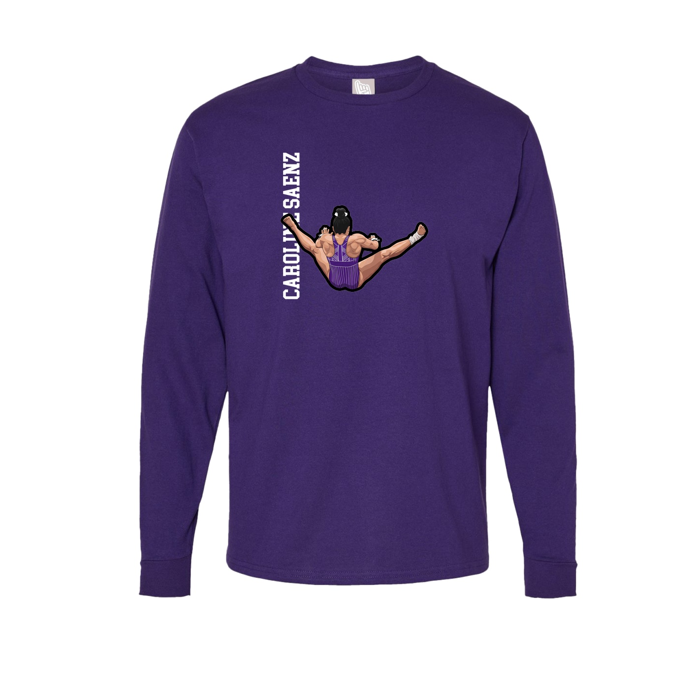 Long Sleeve Tee — Name Vertical in Purple