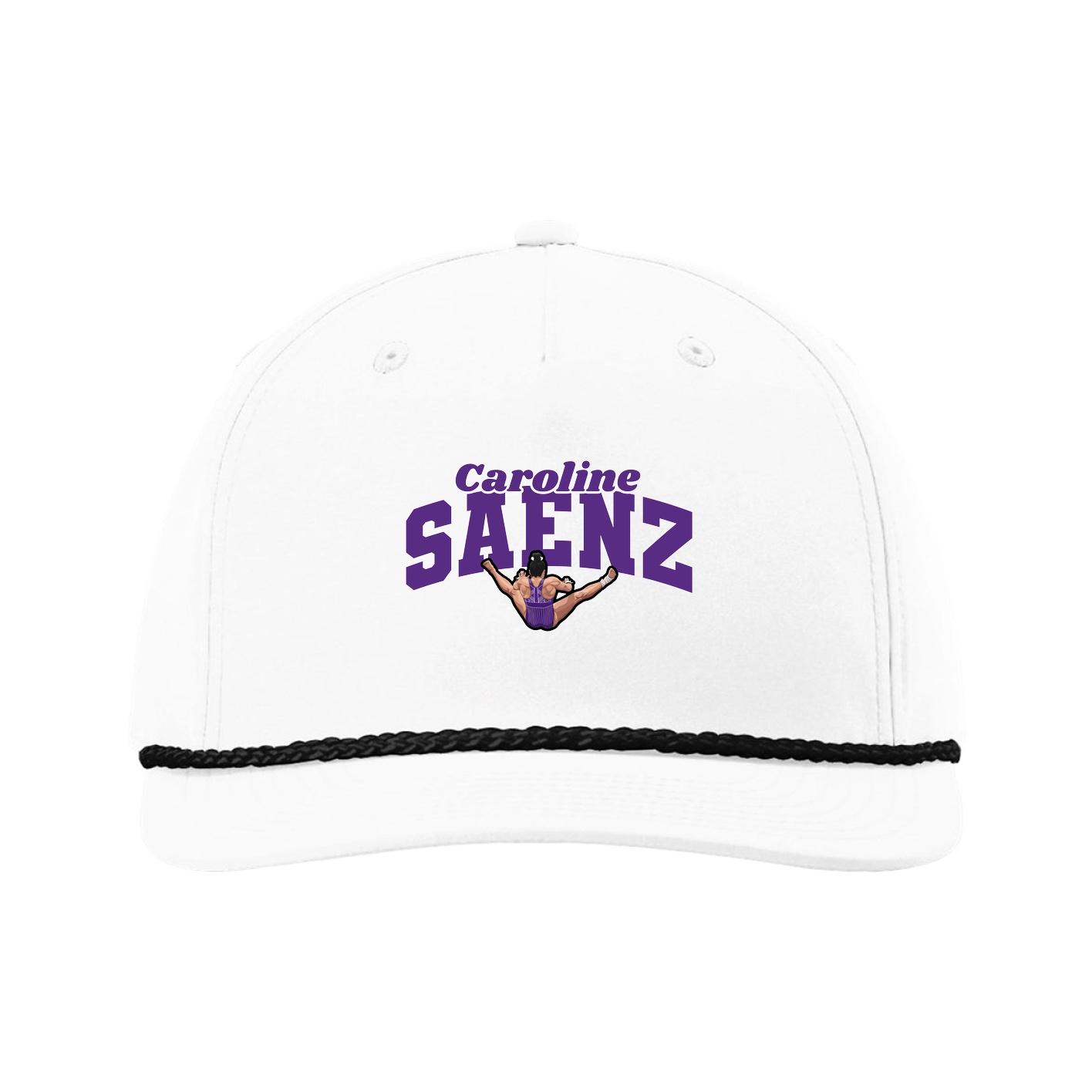 Five-Panel Classic Rope Cap — Signature Arch in White