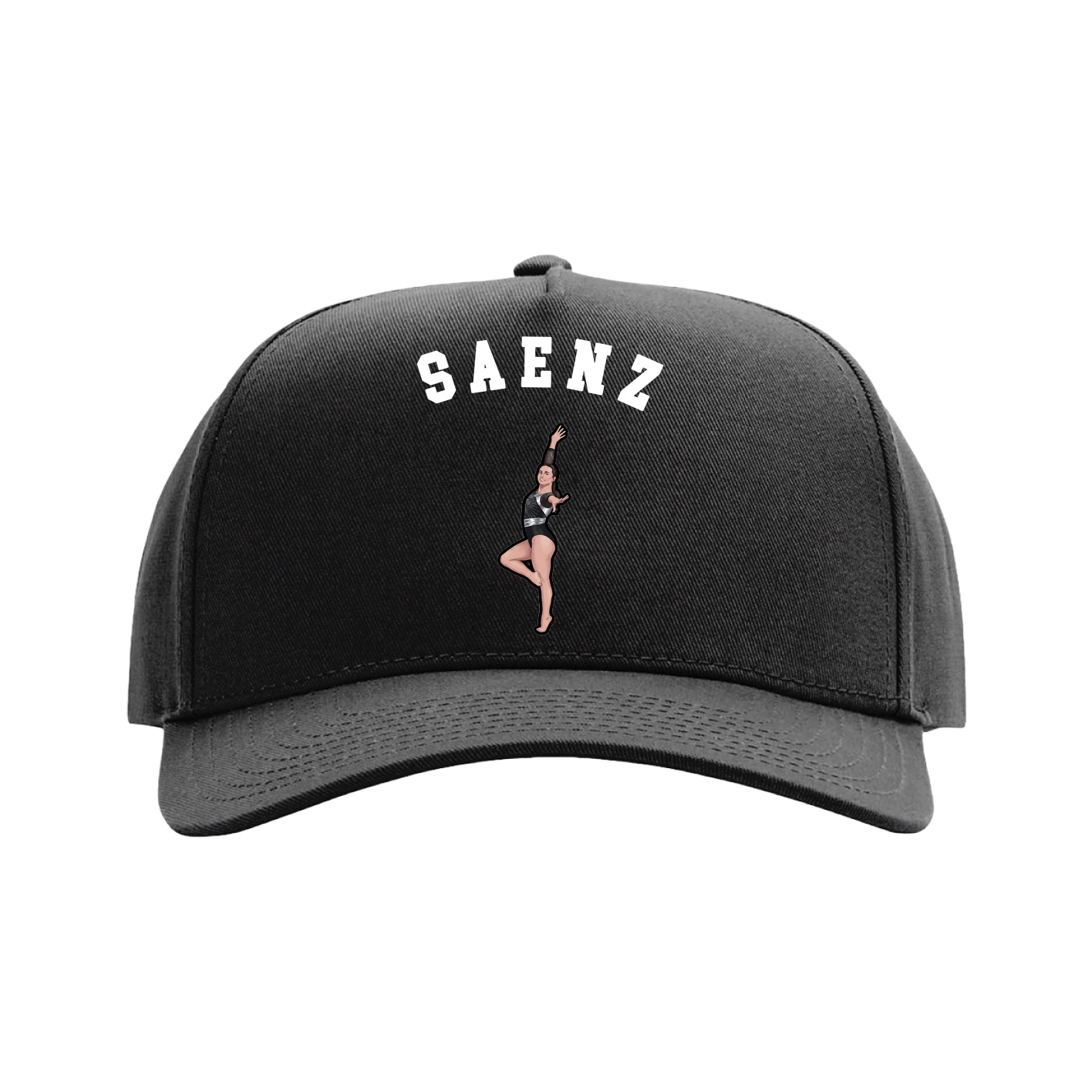 Full Fabric Five-Panel Champ Cap — Shirsey Arch in Black