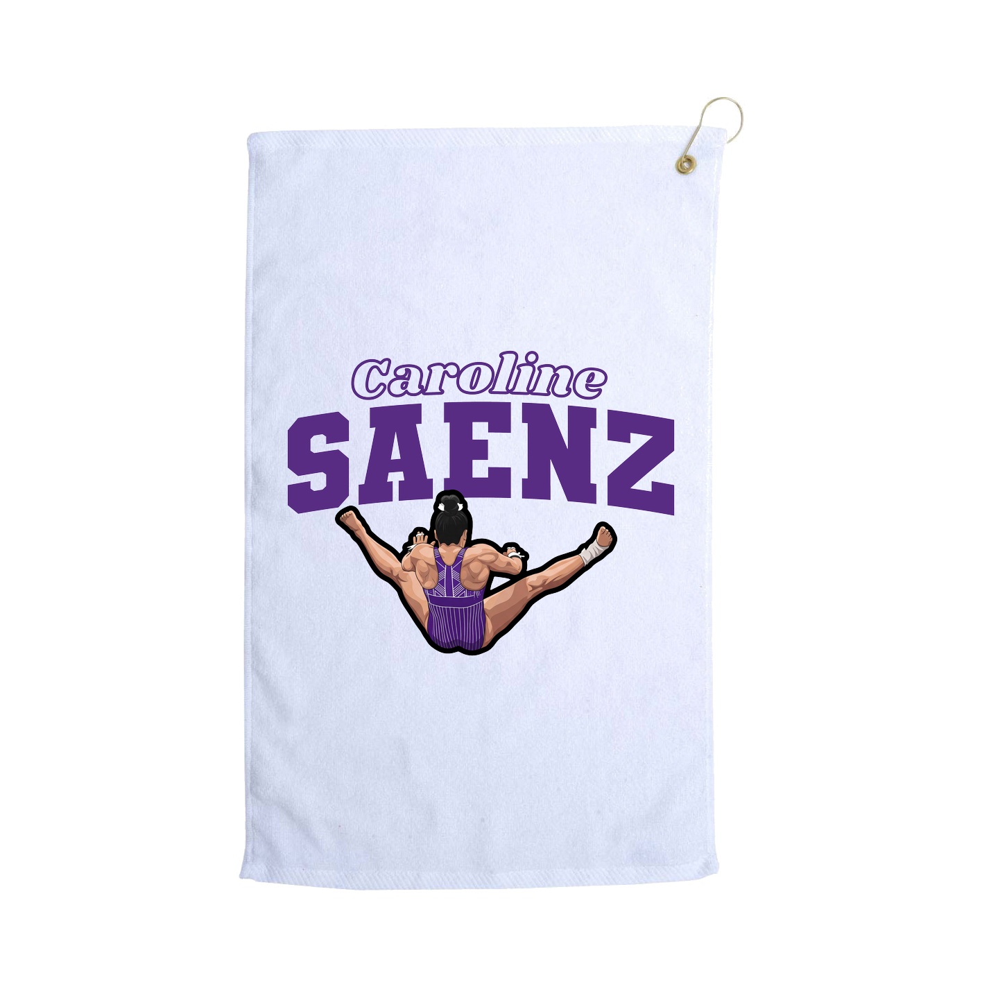 Golf Towel — Name Arch in White