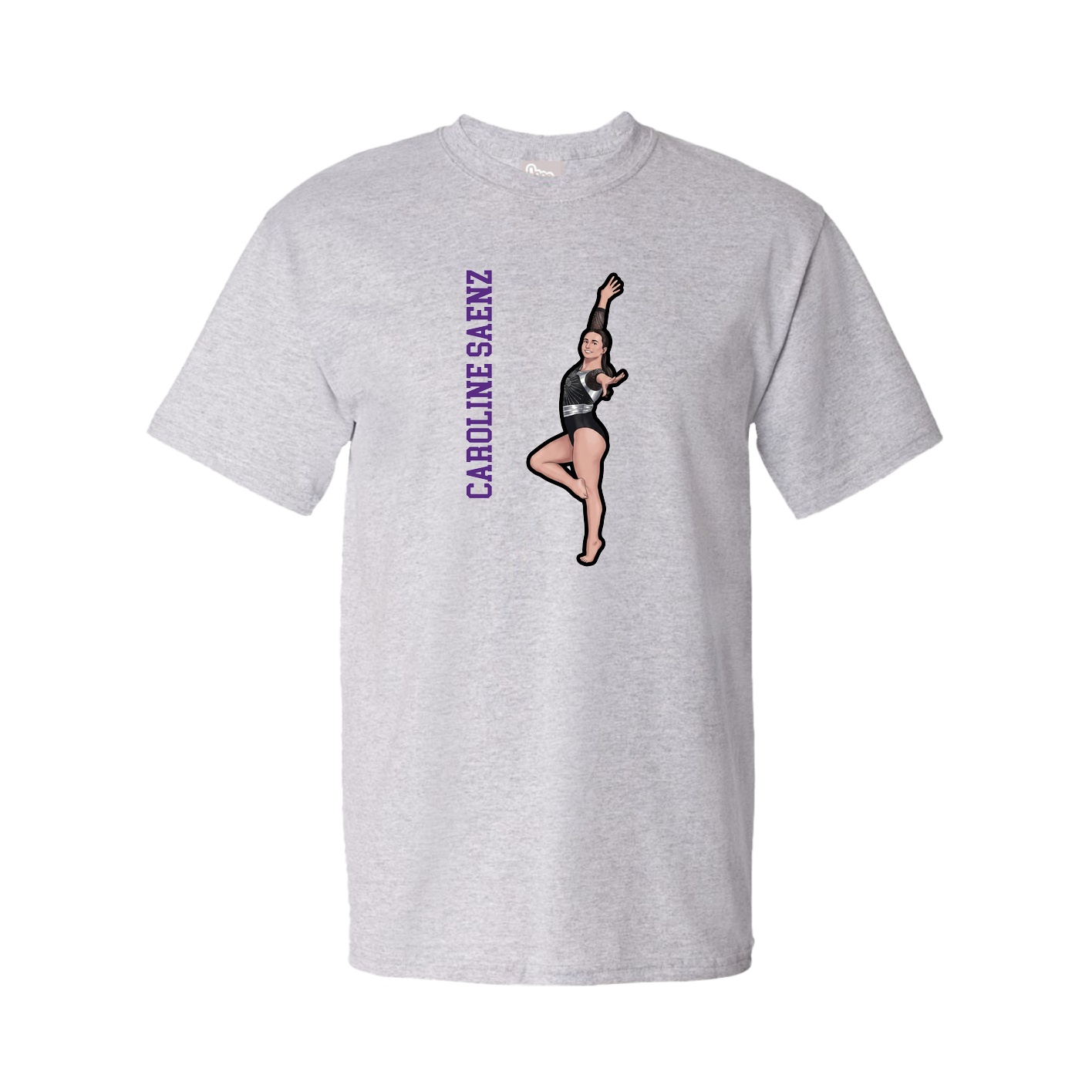 Youth Tee — Name Vertical in Grey