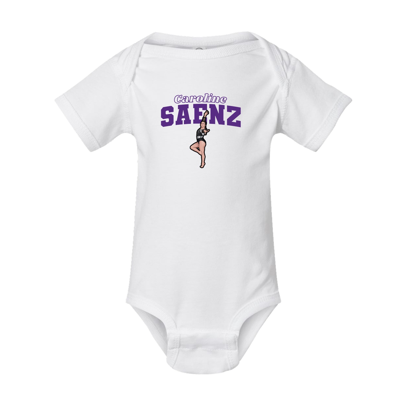 Baby Onesie — Name Arch in White