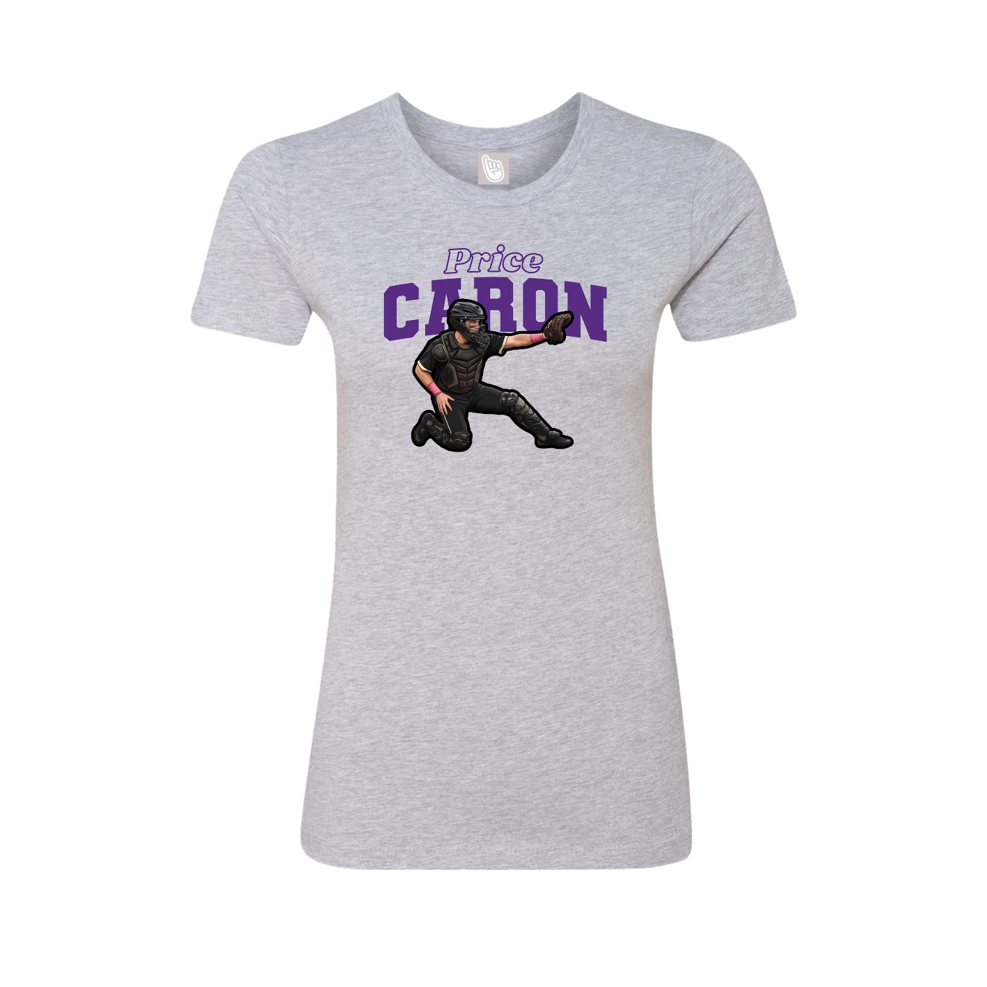 Fitted Women's Tee — Name Arch in Grey