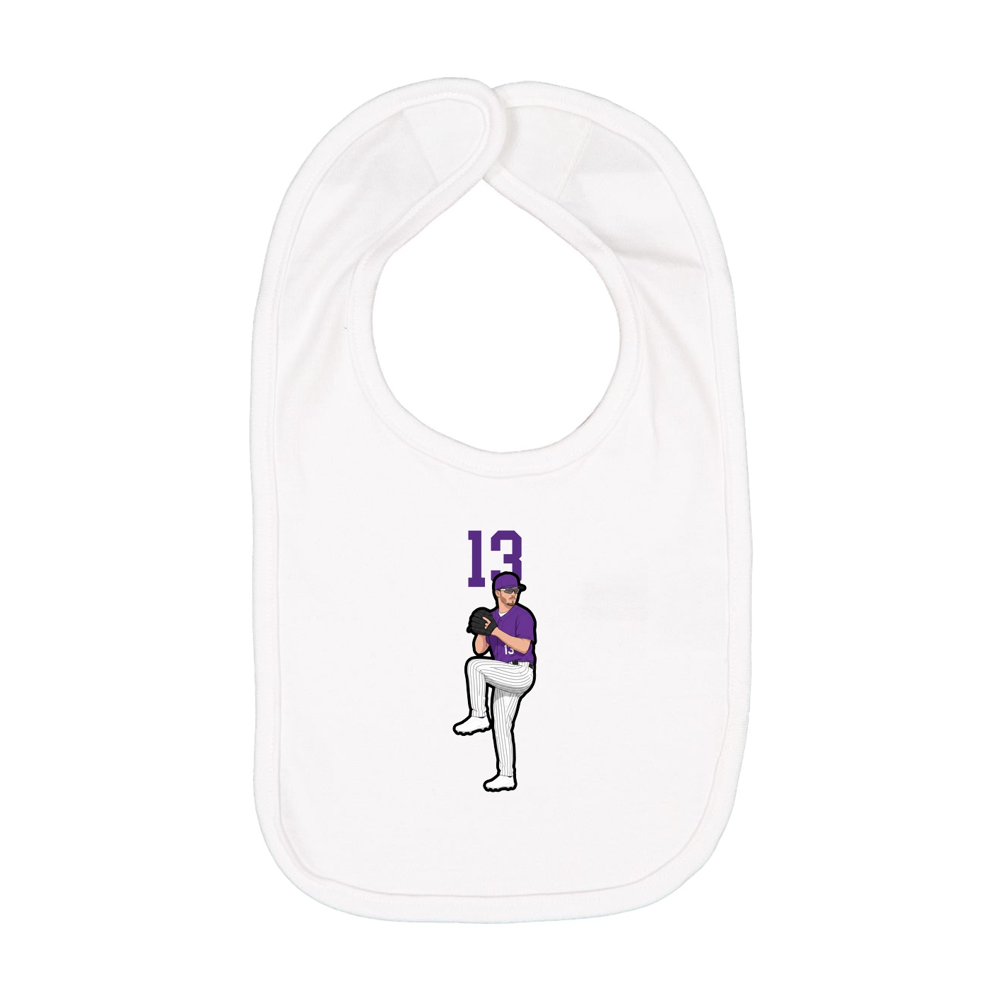 Infant Bib — Number Top in White