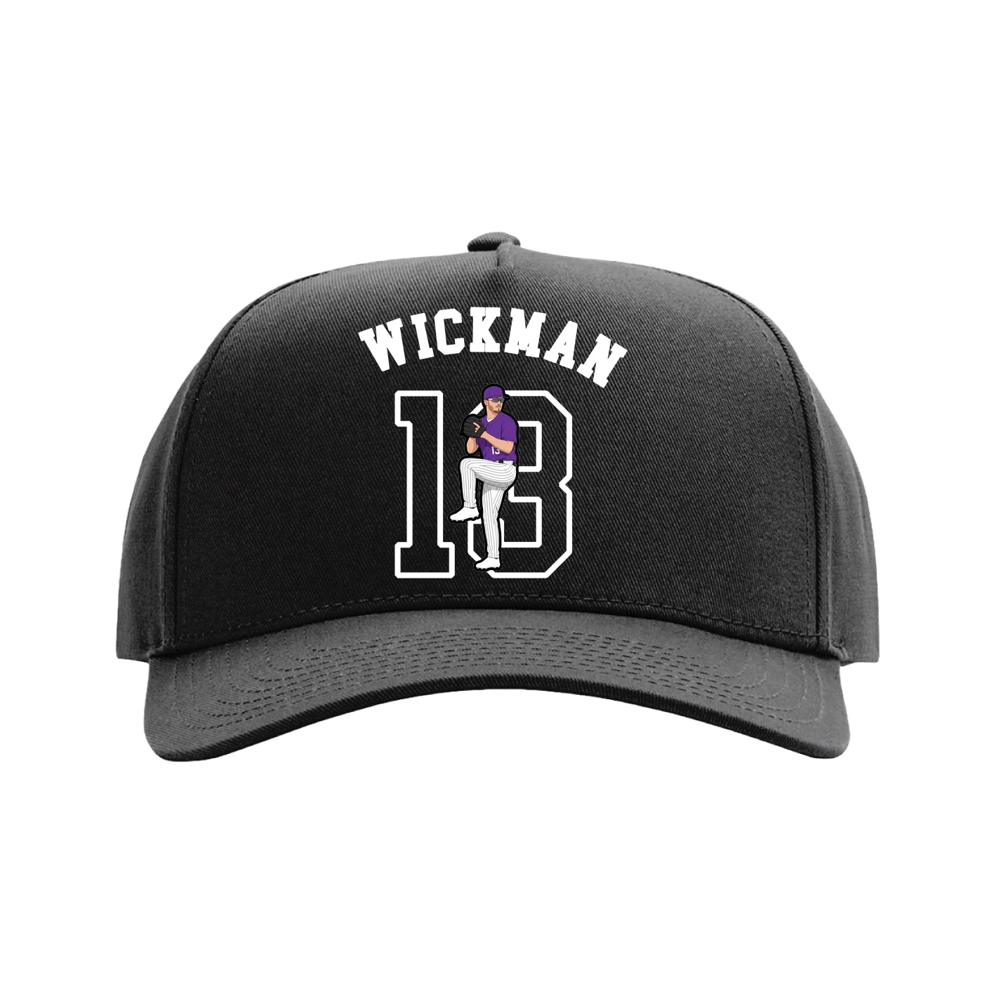 Full Fabric Five-Panel Champ Cap — Shirsey Arch in Black