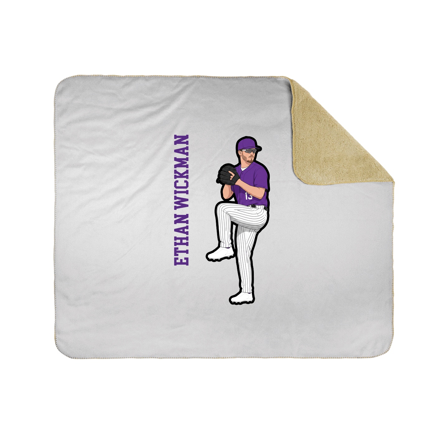 Throw Blanket — Name Vertical in White