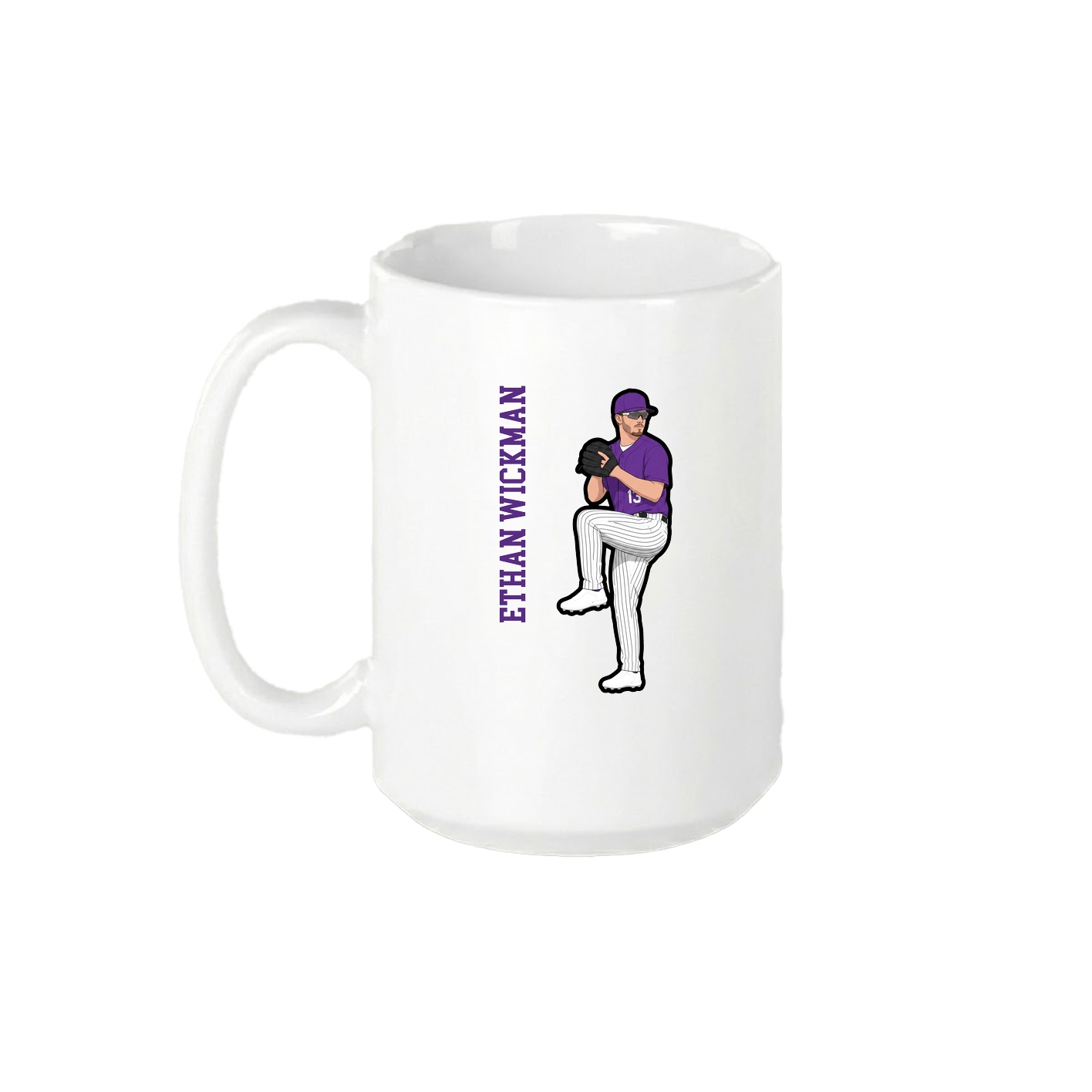 15oz Coffee Mug — Name Vertical in White