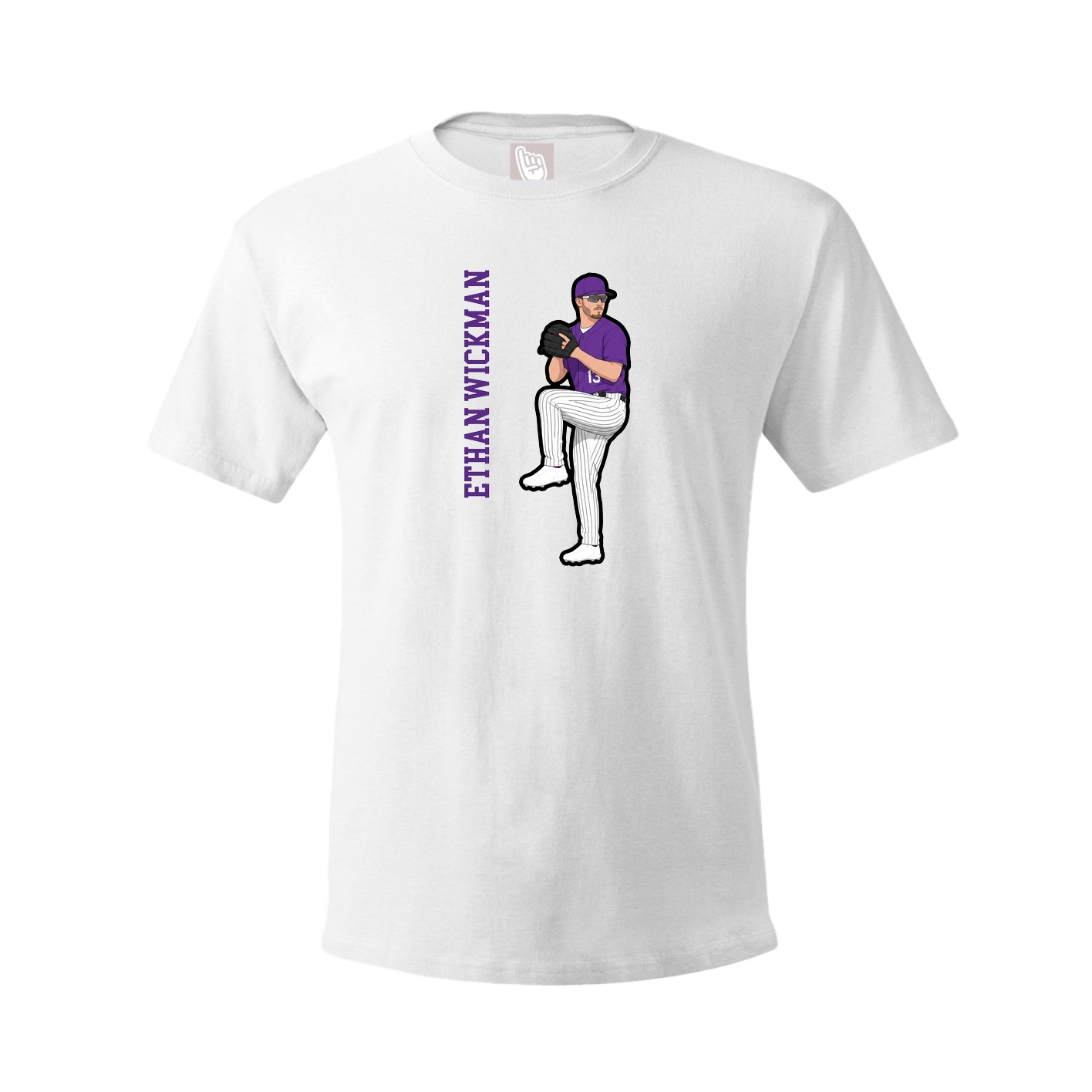 Youth Tee — Name Vertical in White